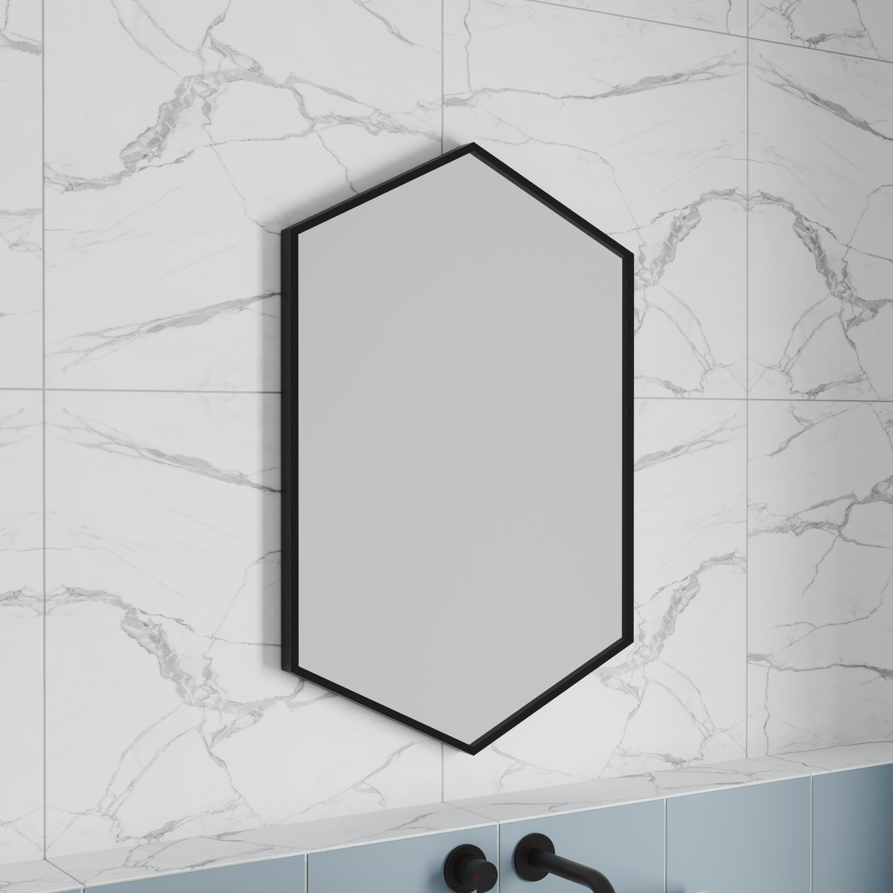 Vellamo Wonder Hexagonal Framed Mirror - 500 x 750mm