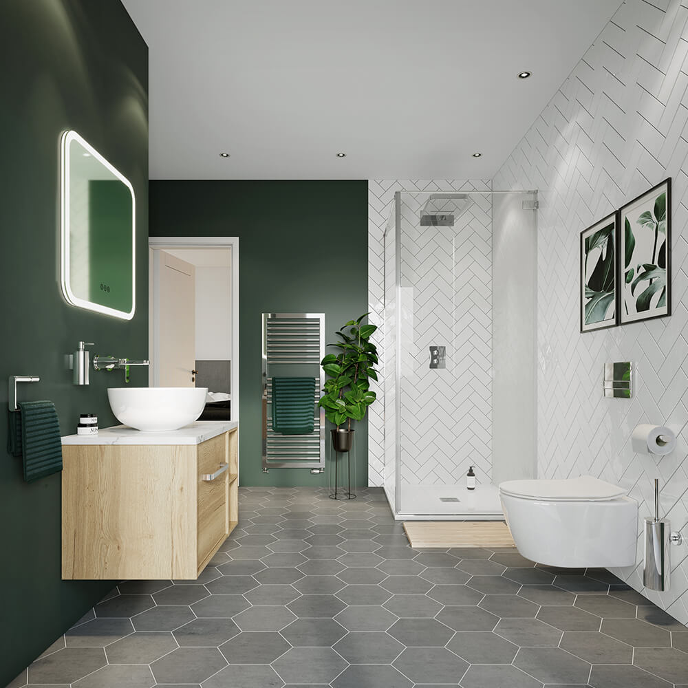 Crosswater Svelte Dimmable Illuminated Mirror with Demister & Colour Change LEDs - 500, 600 & 1200mm