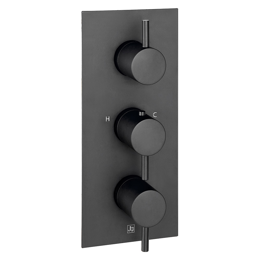 VOS 2 Outlet Concealed Thermostatic Shower Valve - Matt Black