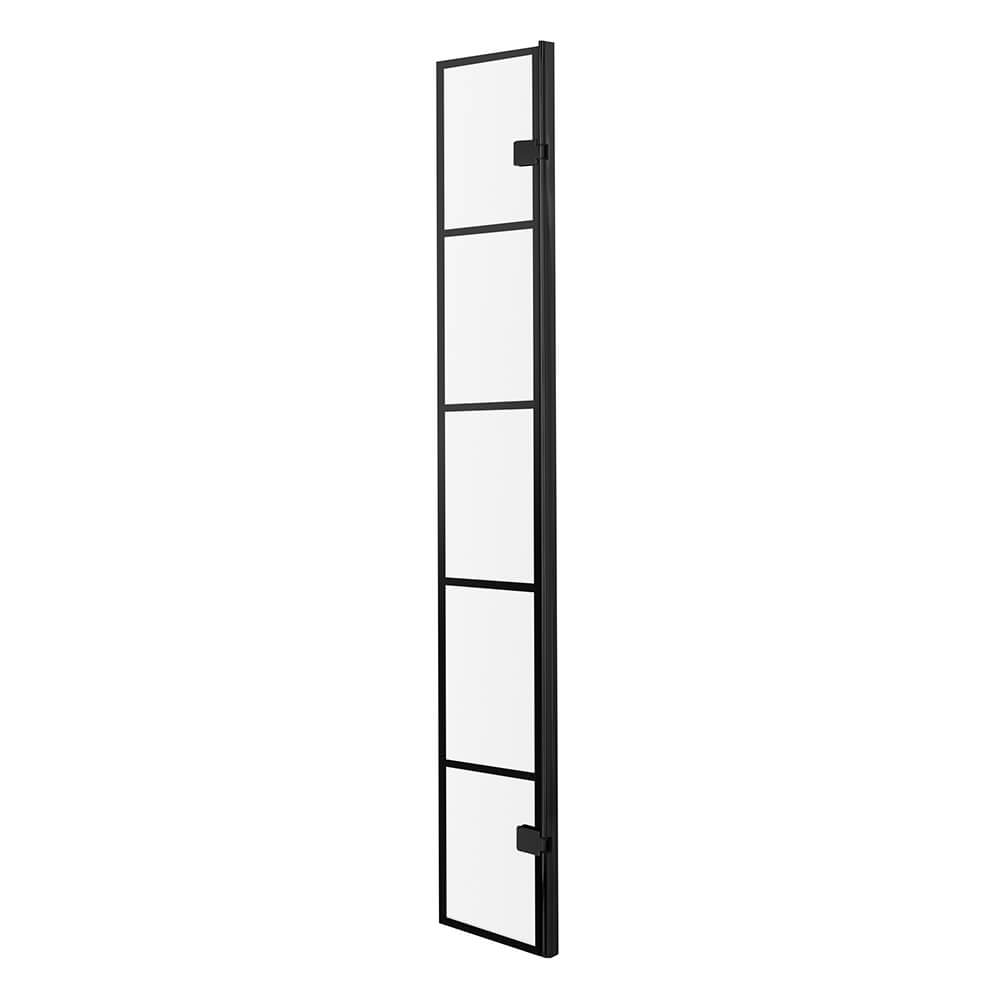 Vellamo City 8mm Framed Matt Black Easy Clean Walk In Panel & Optional Return Screen