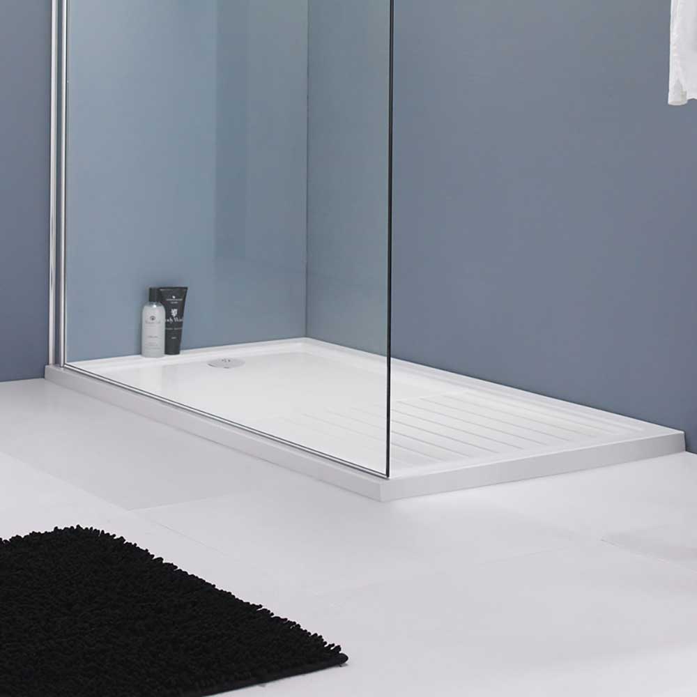 Drench MineralStone Walk In Shower Tray with Draining Area