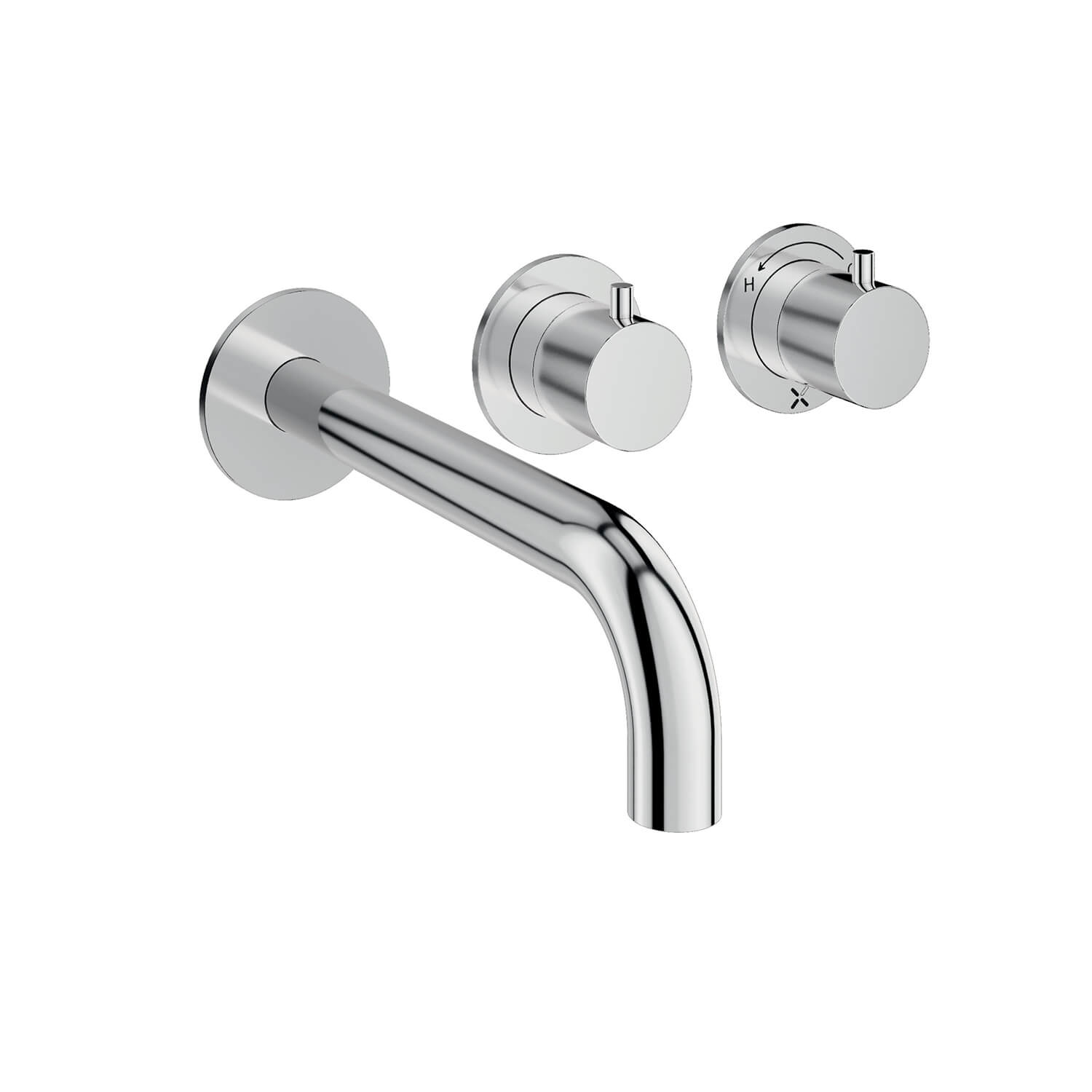 Crosswater Module 3 Outlet 2 Handle Concealed Thermostatic Shower Valve & Bath Spout