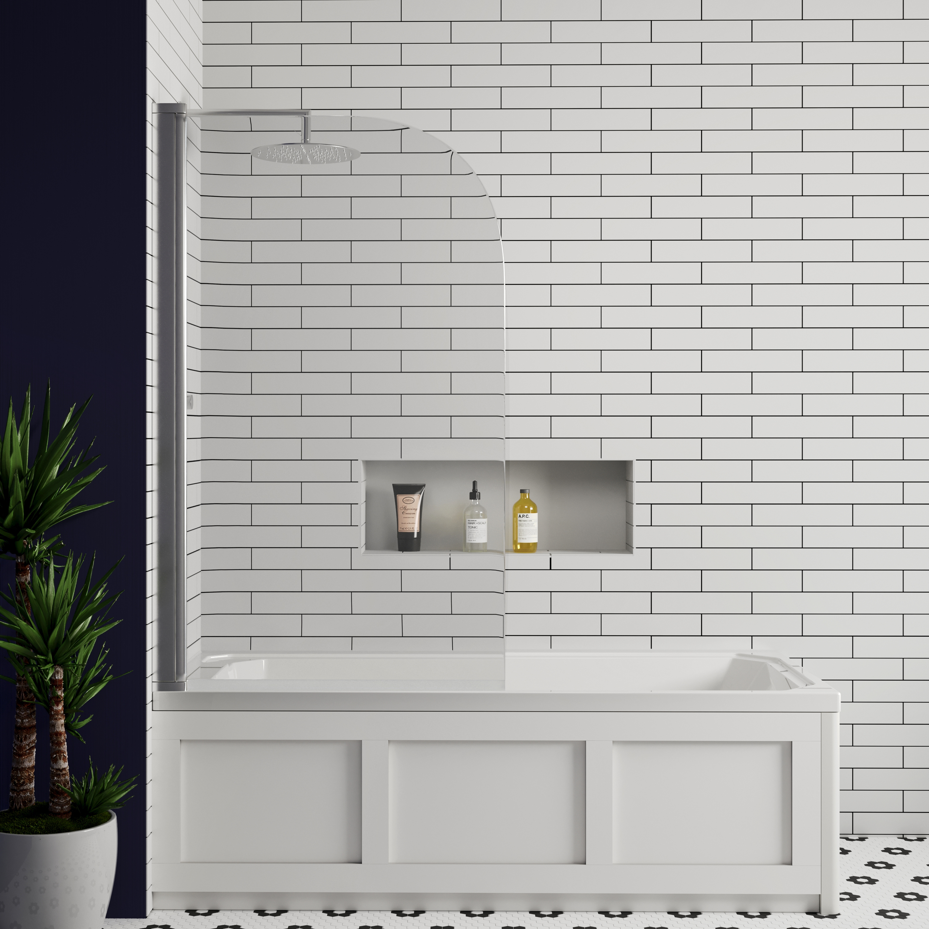 Butler & Rose Art Deco Shower Bath & Shower Screen