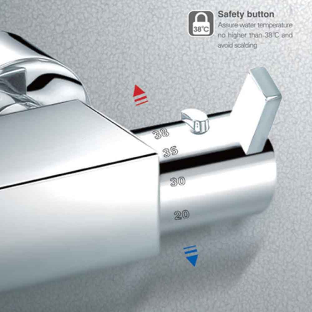Flova Levo Thermostatic Bar Valve with Slide Rail & Multi-functional Handset