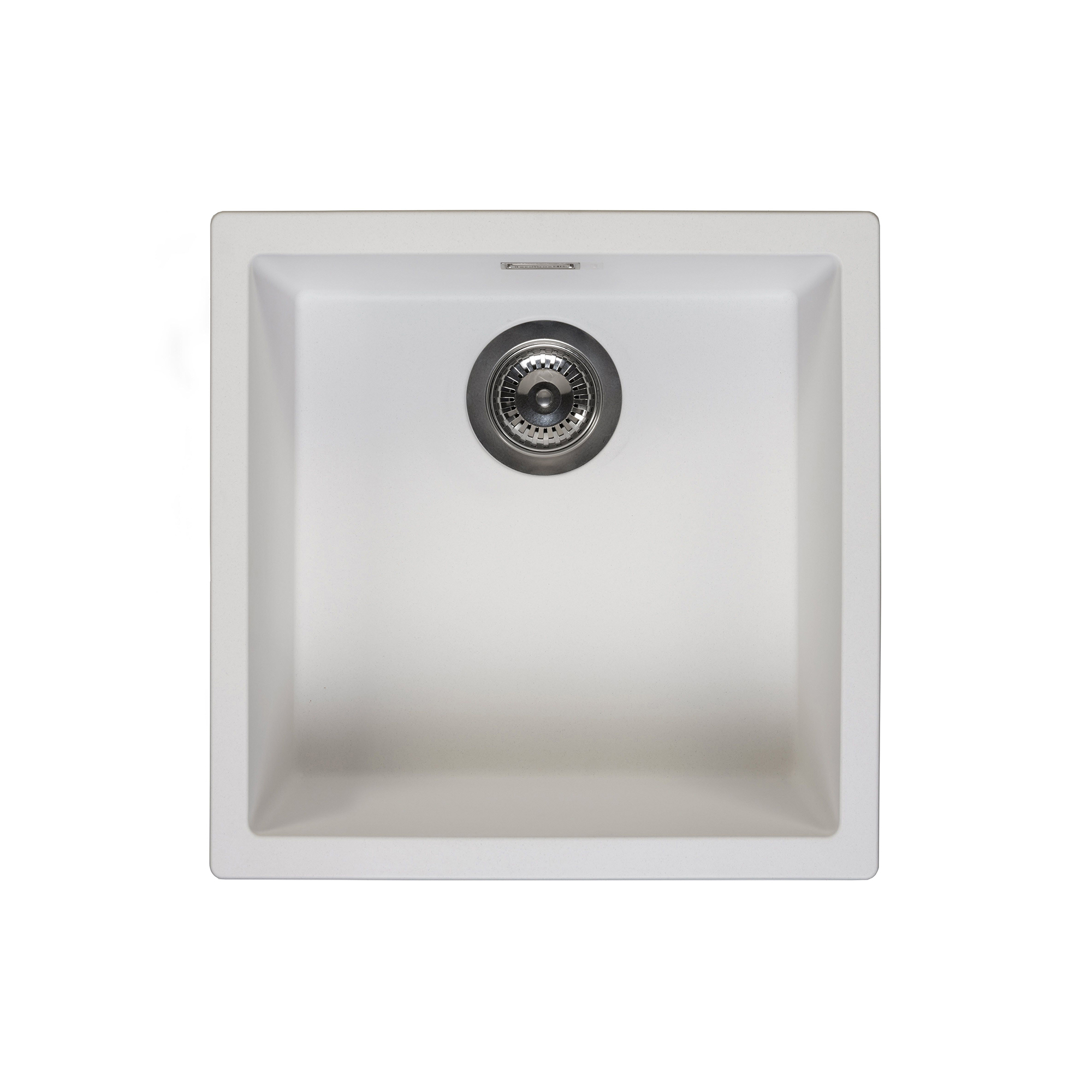 Reginox Amsterdam 40 Single Bowl Granite Composite Inset / Undermount Kitchen Sink & Waste Kit - 460 x 460mm