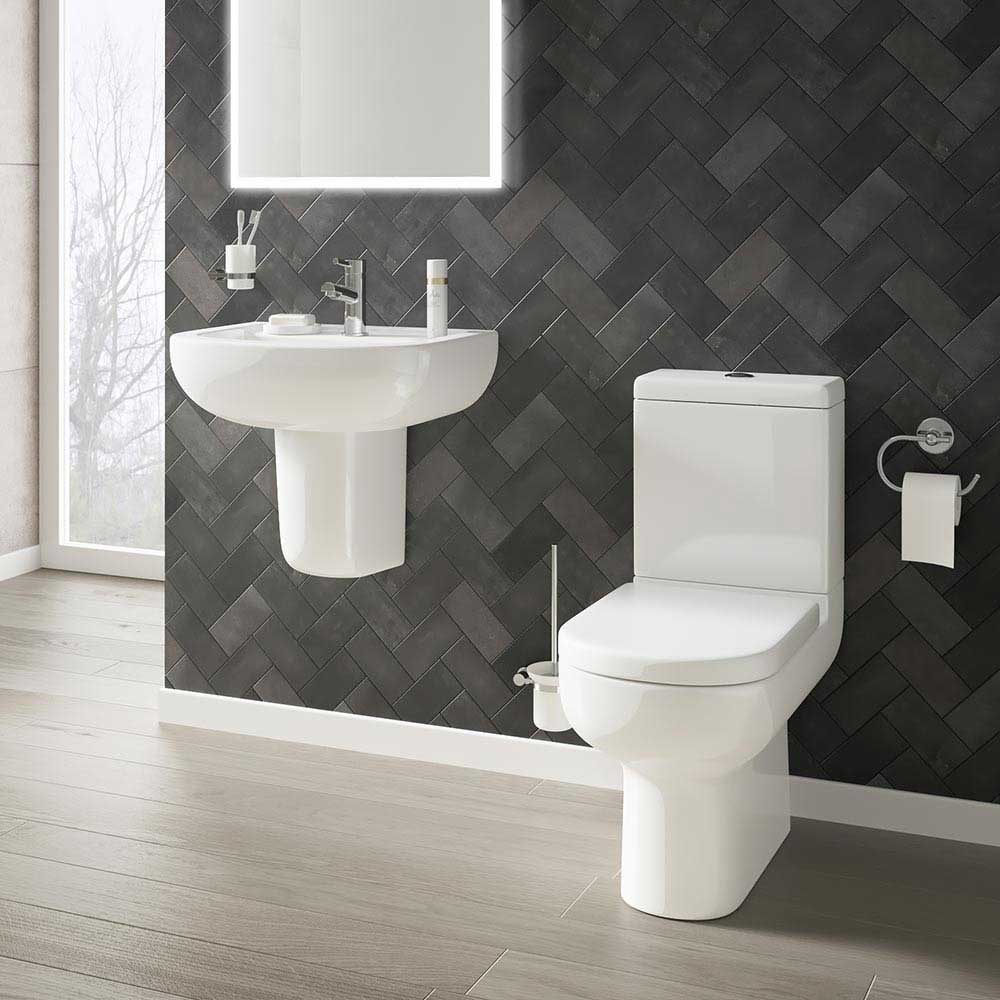Harbour Grace 550mm 1 Tap Hole Basin & Semi Pedestal