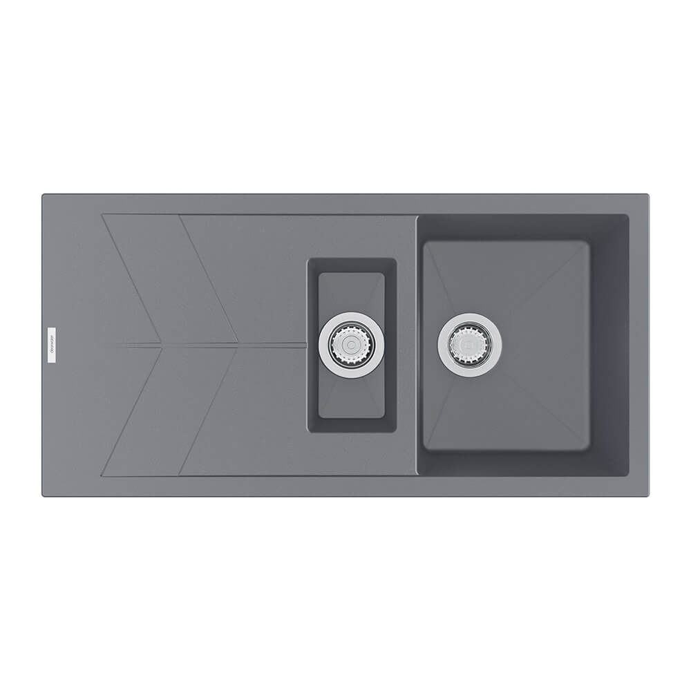Clearwater Rio 1.5 Bowl Granite Composite Sink & Waste with Reversible Drainer - 1000 x 500mm