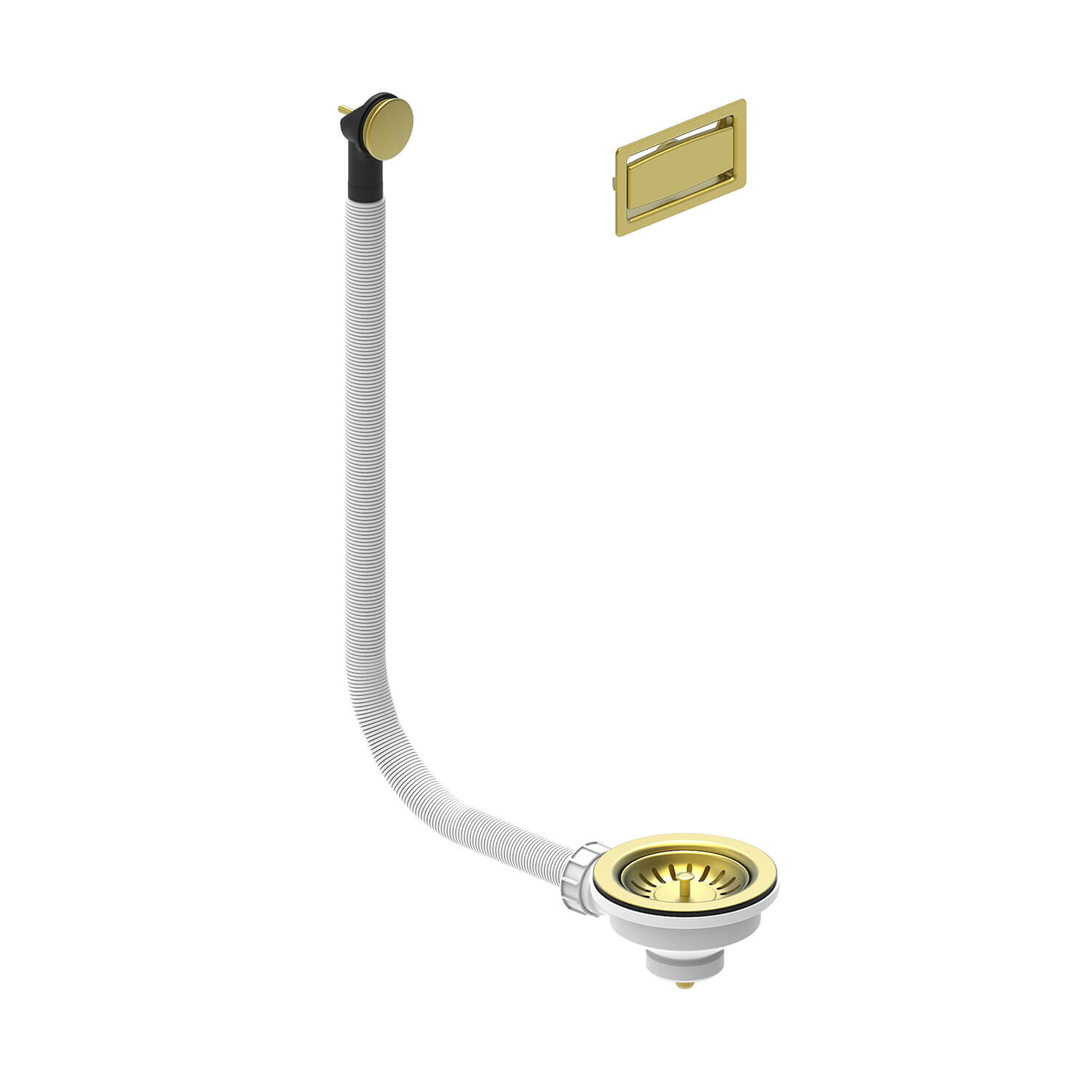 Harbour 90mm PVD Brushed Brass Basket Strainer Kitchen Sink Waste & Overflow Covers