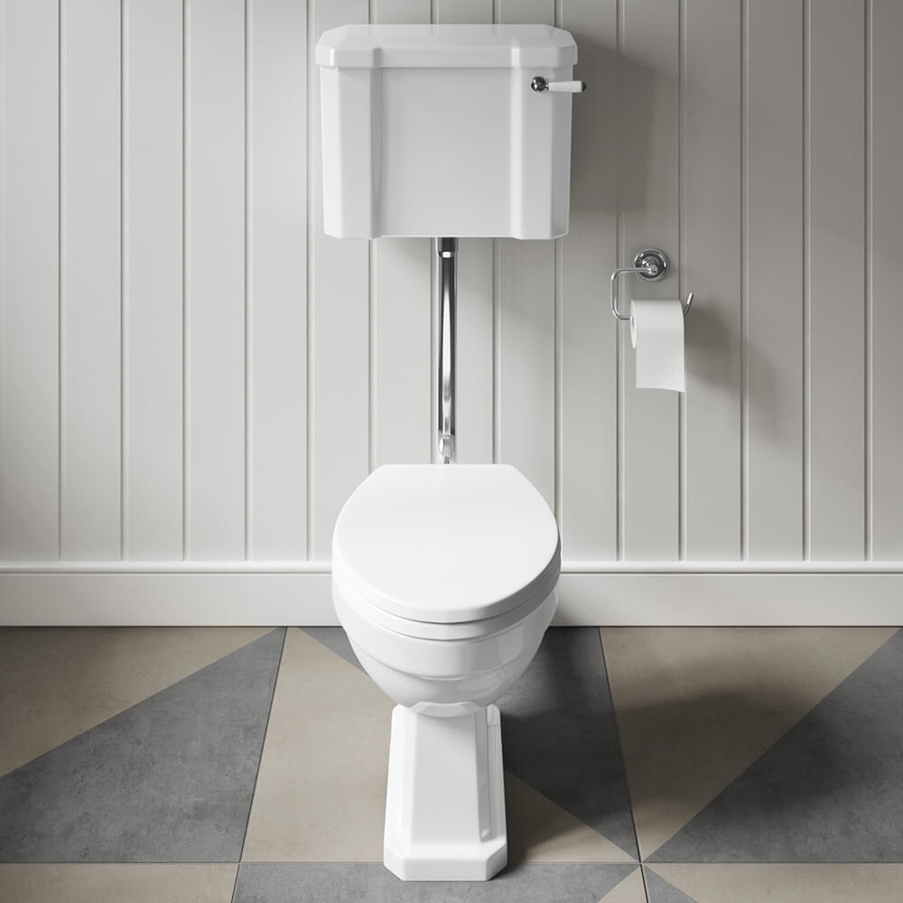 Butler & Rose Darcy Traditional Low Level Toilet, Cistern & Flush Pipe Kit and Optional Seat