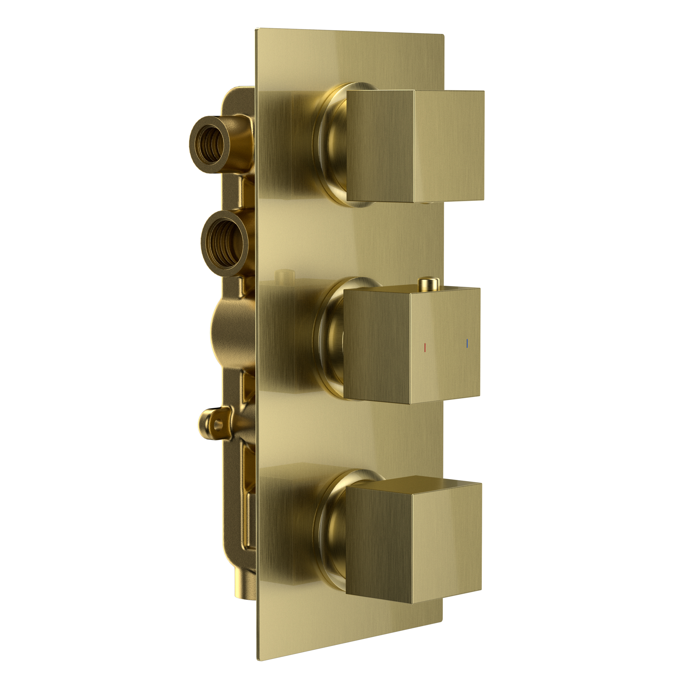 Harbour Status Brushed Brass 3 Outlet Thermostatic Concealed Shower Valve