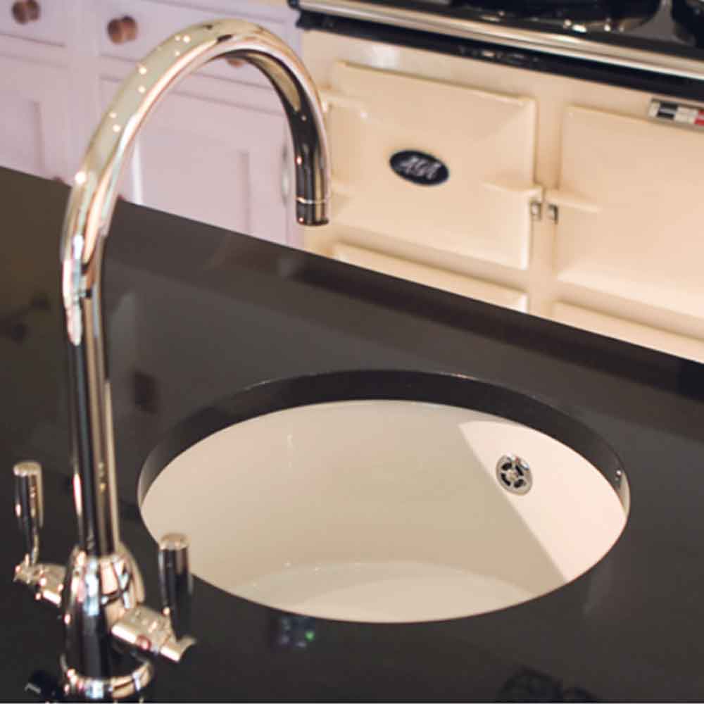 Shaws Classic Round Ceramic Single Bowl Kitchen Sink - 460mm