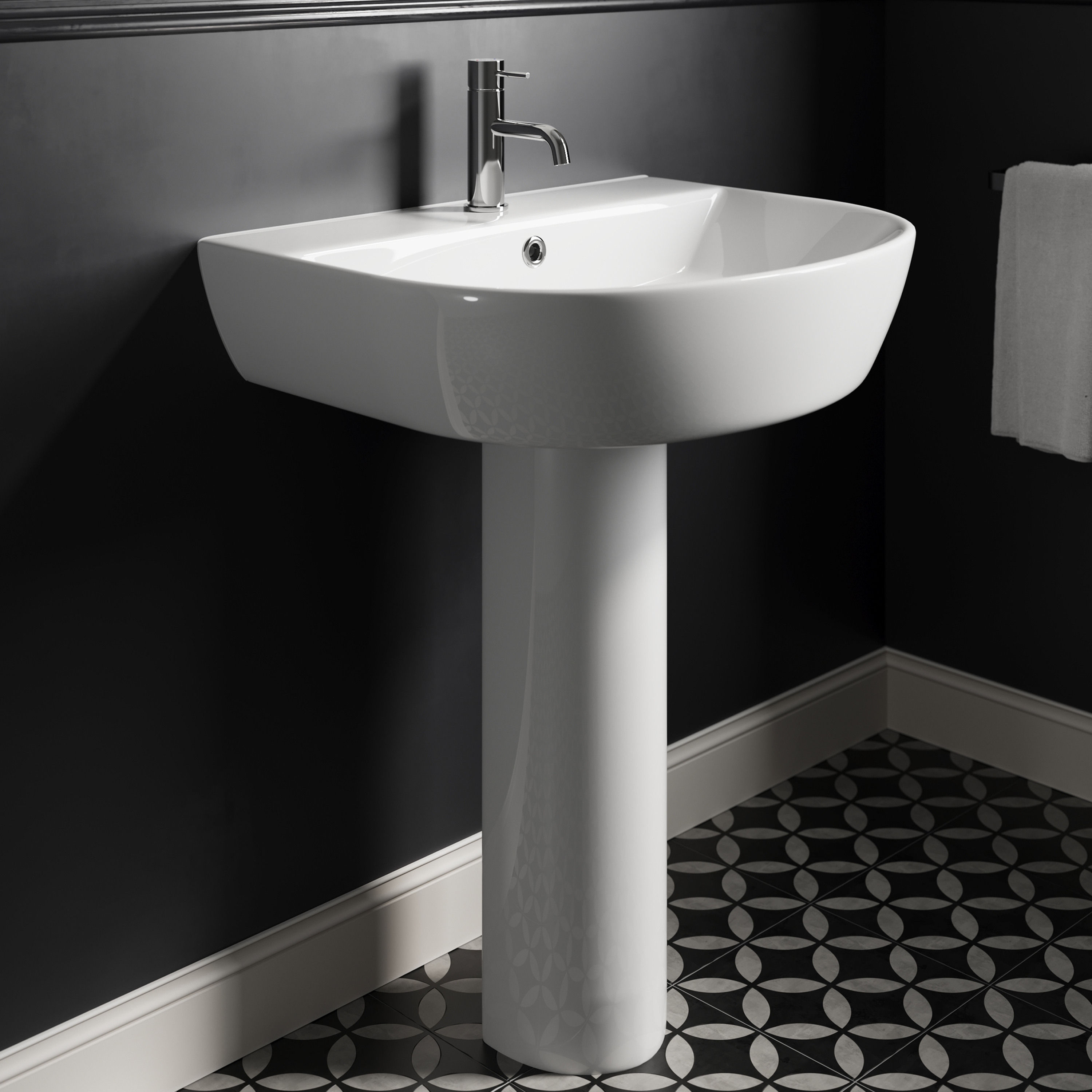 Harbour Clarity 555mm Basin & Full Pedestal