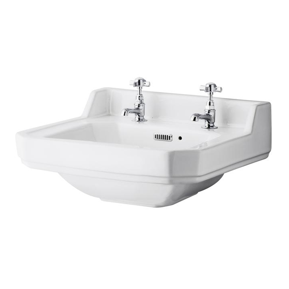 Butler & Rose Catherine 500mm Full Pedestal & Basin - 2 Tap Hole