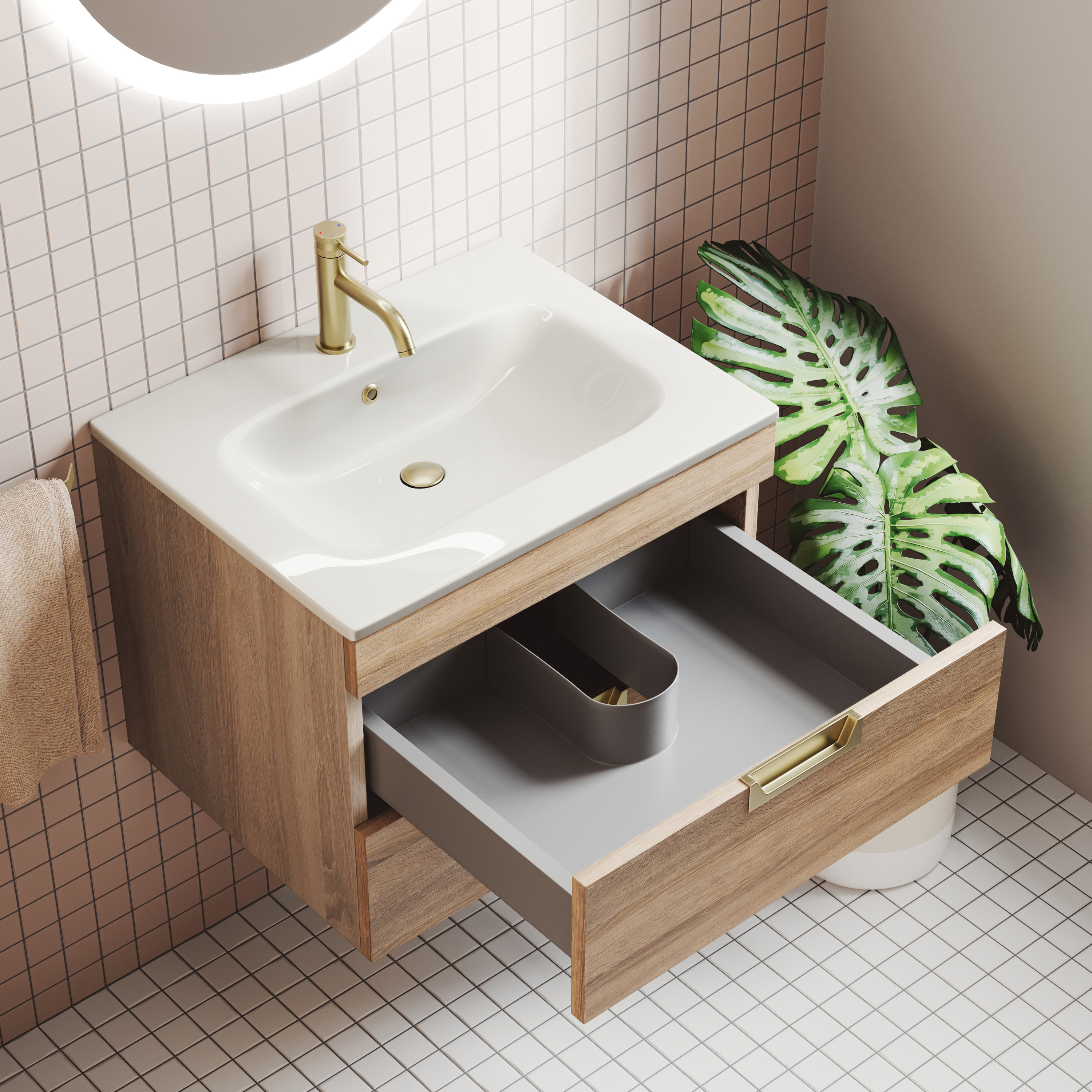 Isla 600mm Wall Hung Vanity Unit & Basin