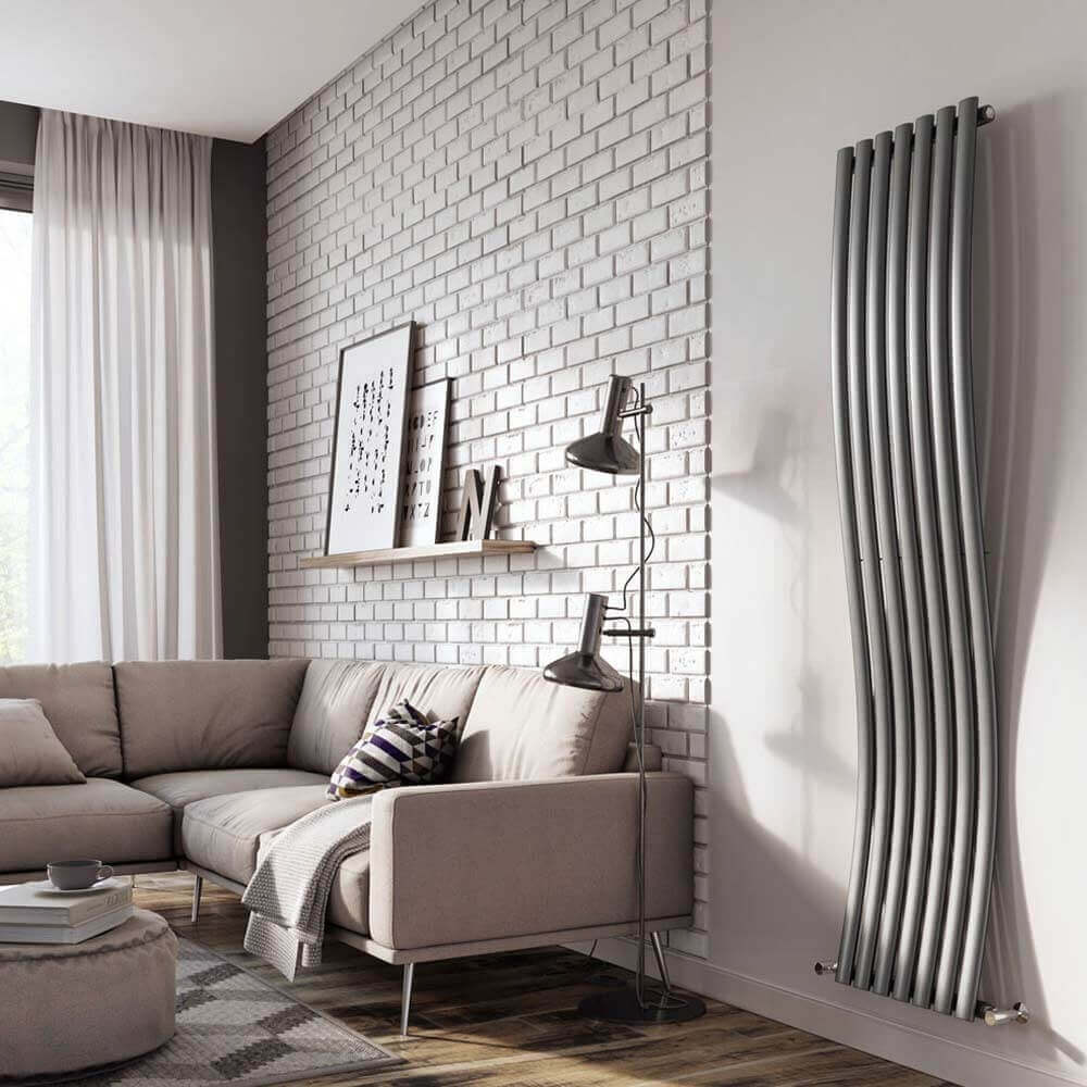 Brenton Onda Anthracite Wave Radiator - 1785 x 413mm