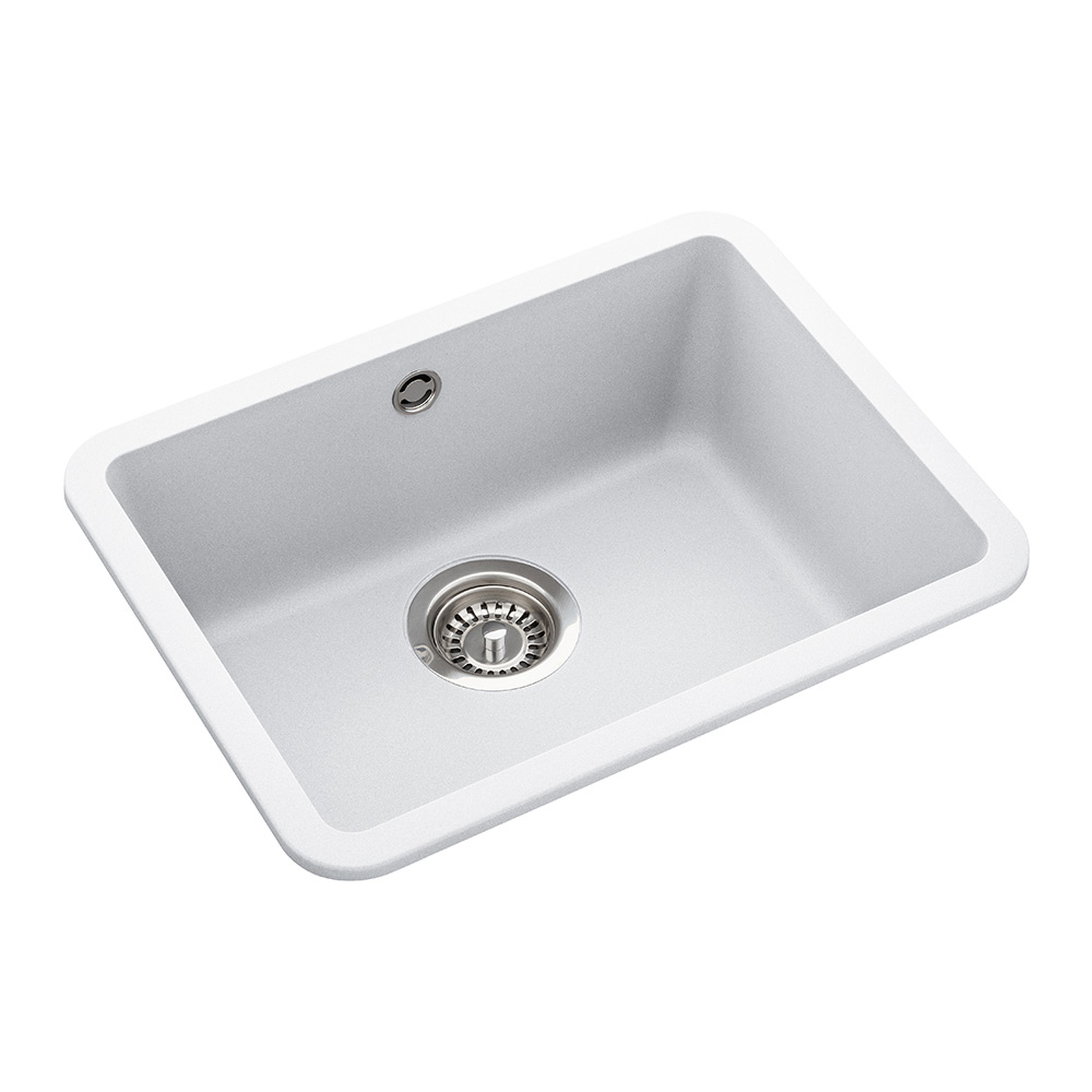 Rangemaster Paragon Compact 1 Bowl Granite Composite Undermount Kitchen sink & Waste Kit - 501 x 377mm
