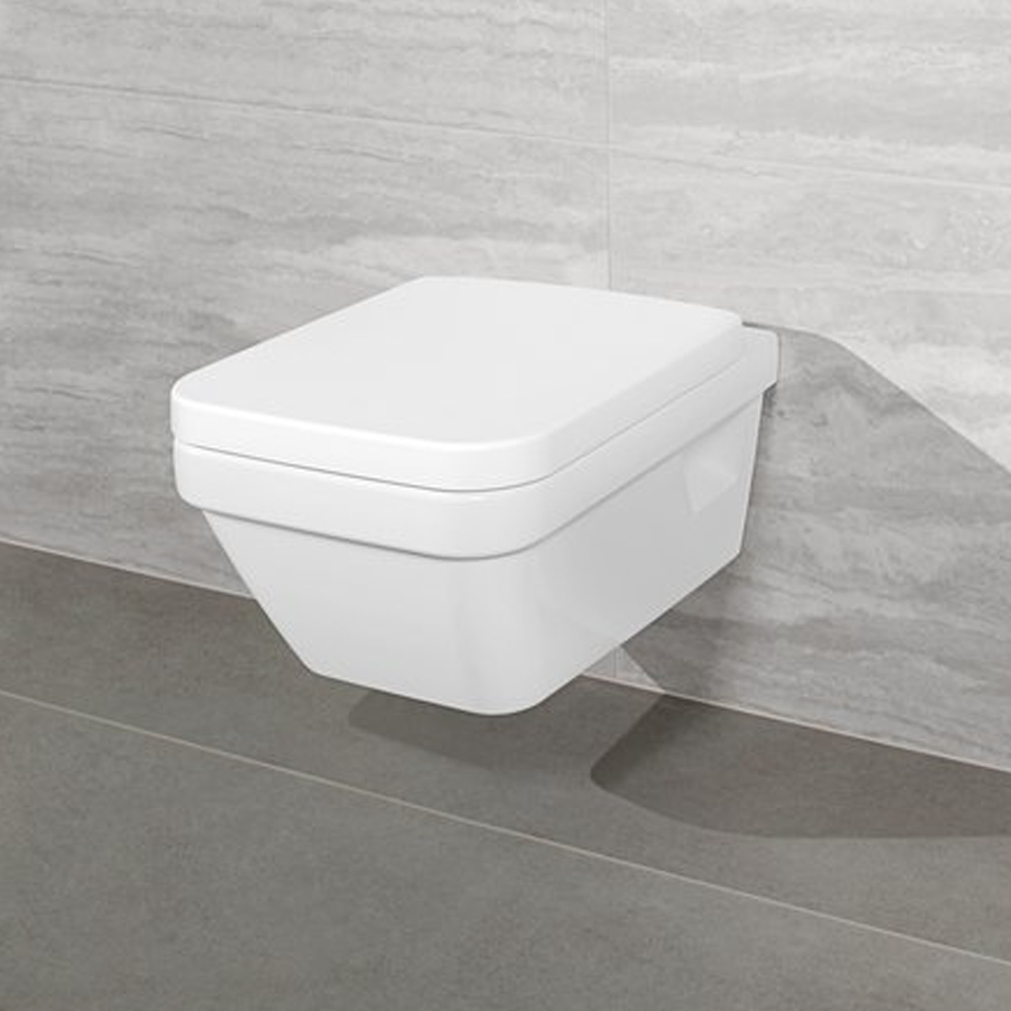 Villeroy & Boch ViConnect Pro 2.0 Frame with Architectura Square Rimless Wall Mounted Toilet, Flush Plate & Soft Close Toilet Seat 
