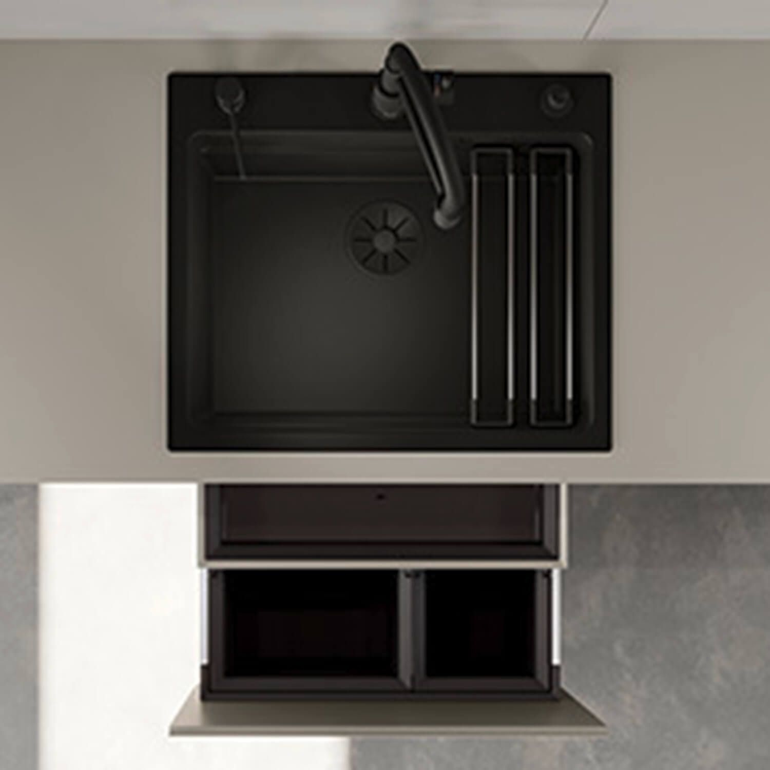 Blanco Select II 60/2 Orga 49 litre 2 Container Waste Organiser for 600mm Kitchen Cabinets