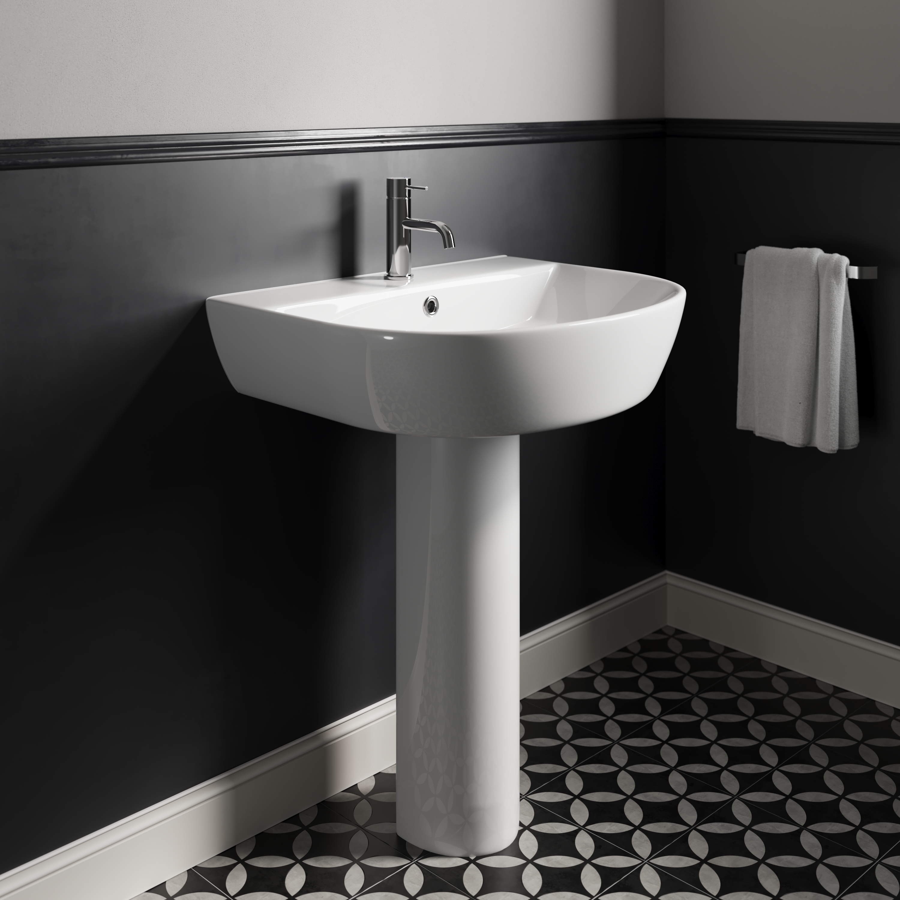 Harbour Clarity 555mm Basin & Full Pedestal
