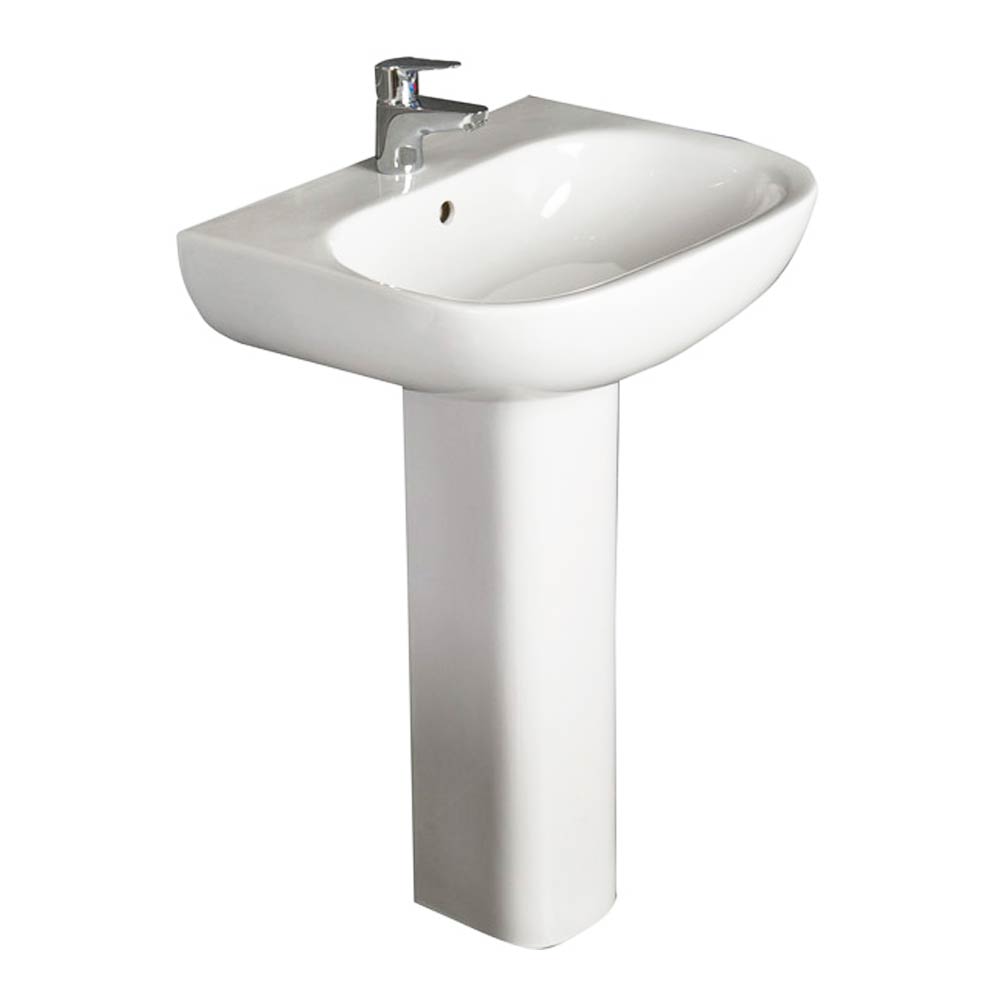 RAK Tonique 450mm 1 Tap Hole Basin with Full Pedestal