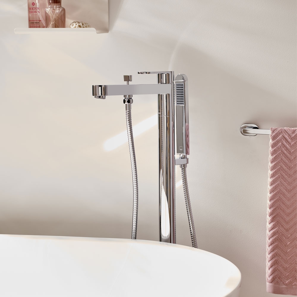 Vado Life Floor Mounted Bath Shower Mixer with Shower Kit