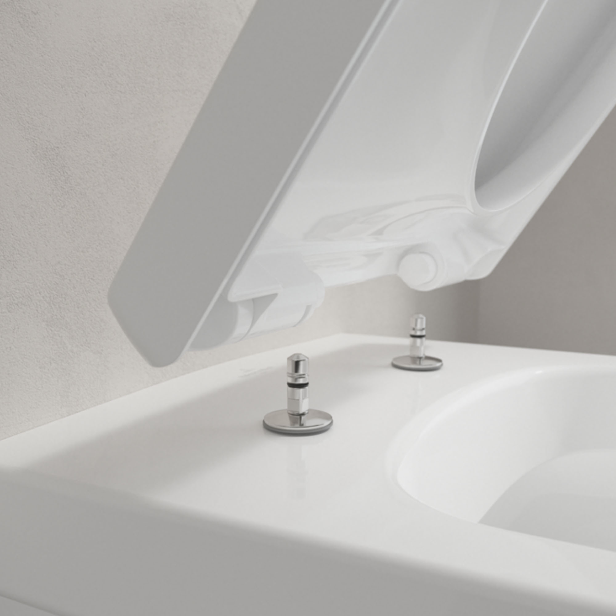 Villeroy & Boch ViConnect Pro S Frame with Architectura Round Rimless Wall Mounted Toilet, Flush Plate & Soft Close Toilet Seat