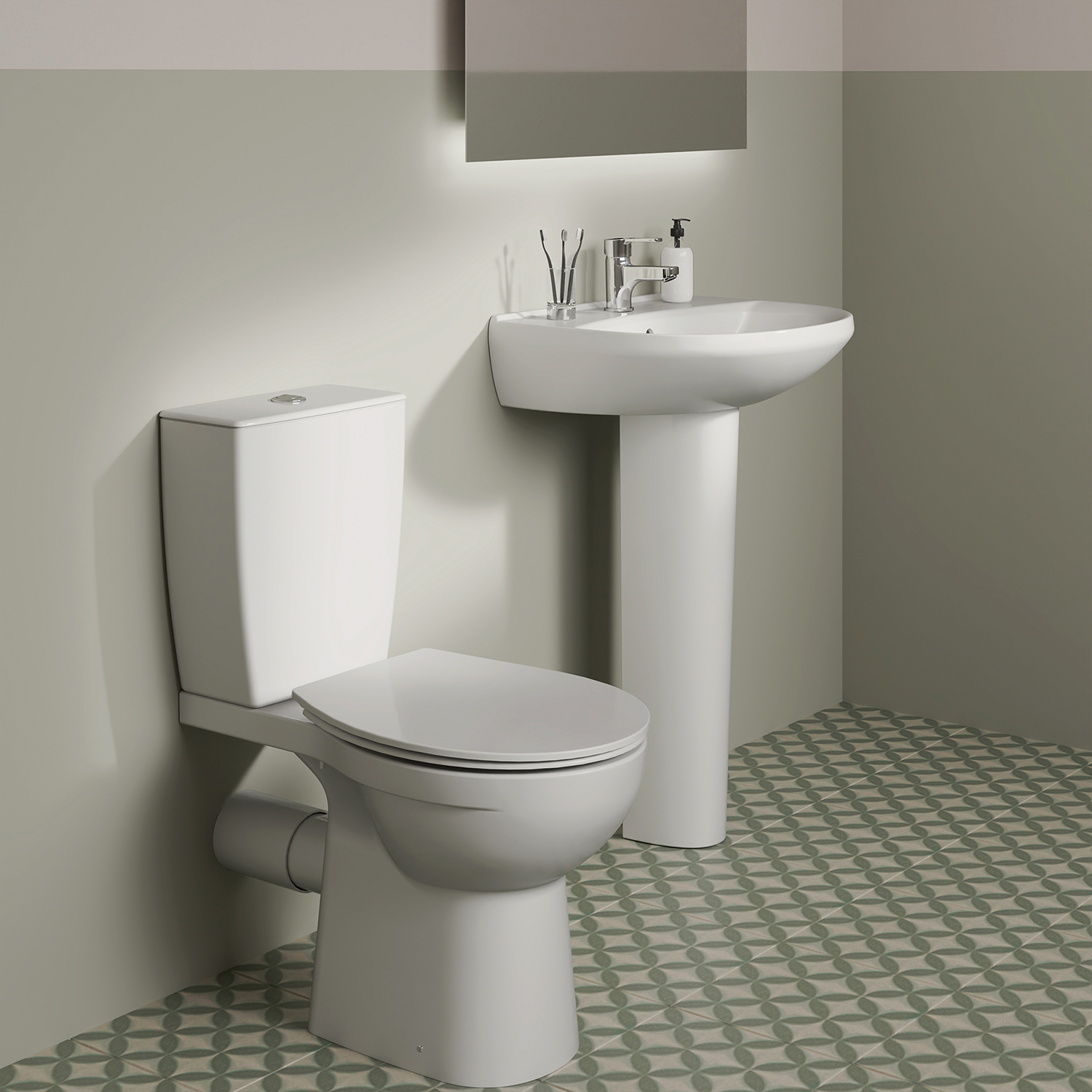 Ideal Standard Eurovit 550mm Basin & Full Pedestal