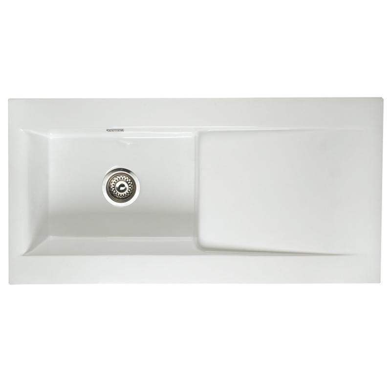 Butler & Rose Dream 1 Bowl White Ceramic Fireclay Kitchen Sink & Victoria Traditional Kitchen Mixer Tap