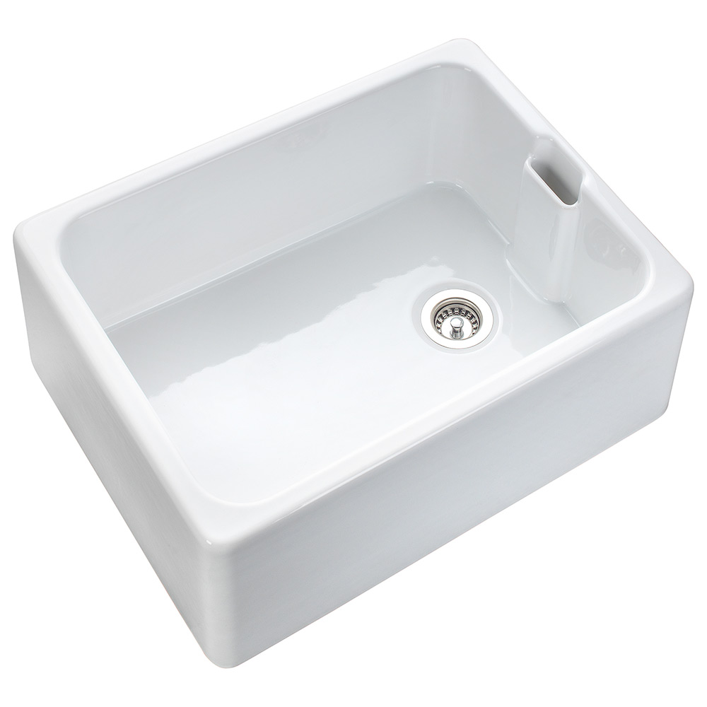 Rangemaster Farmhouse White Ceramic Belfast Sink & Waste Kit - 595 x 455mm