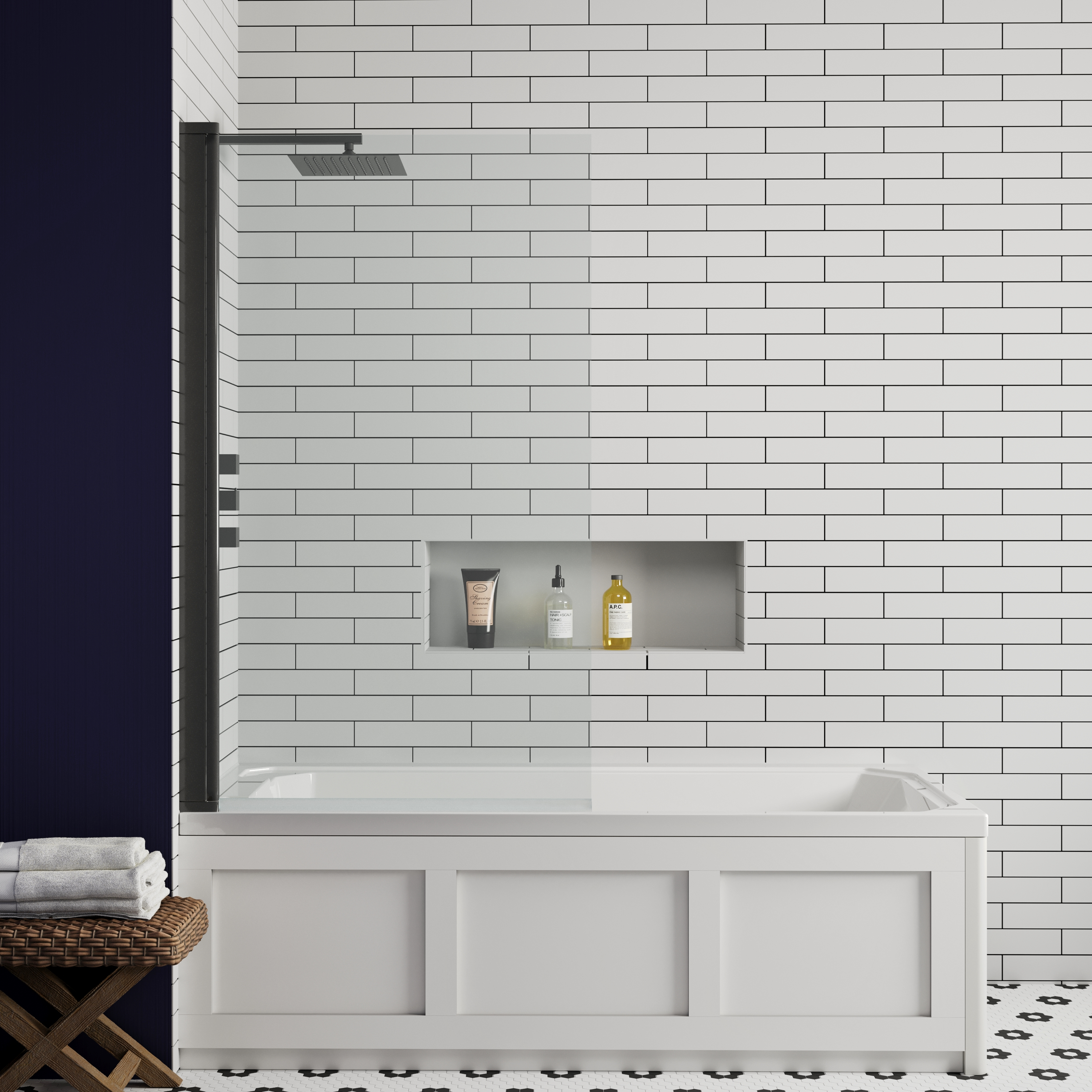 Butler & Rose Art Deco Shower Bath & Shower Screen