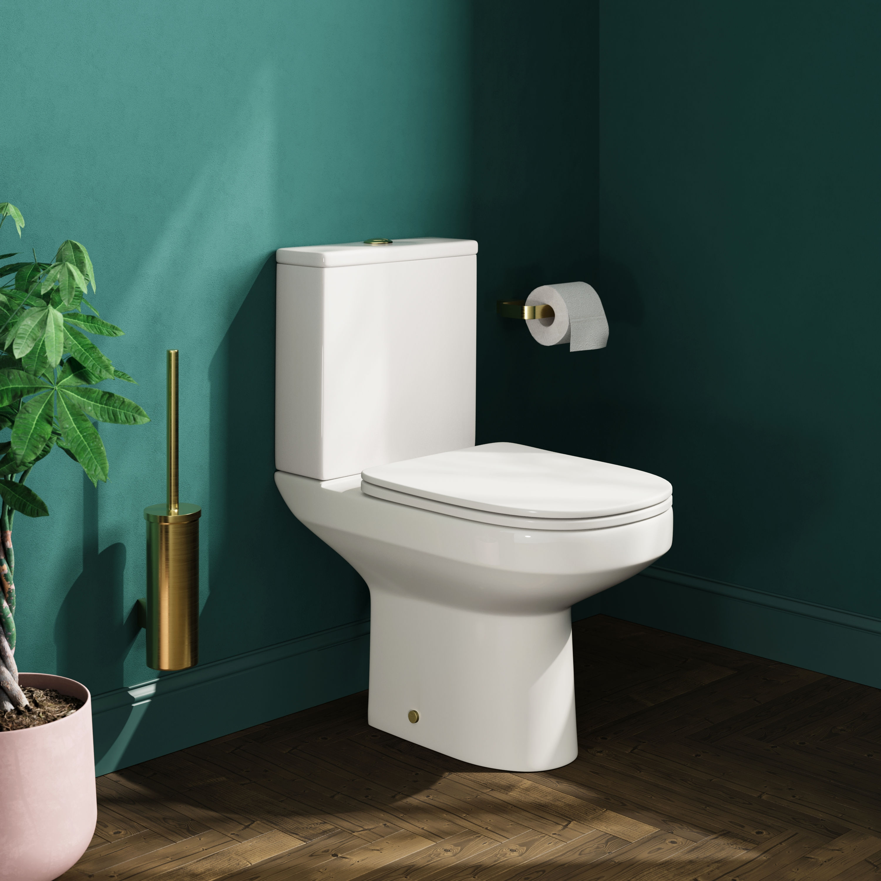 Lorraine Rimless Close Coupled Compact Toilet & Soft Close Seat