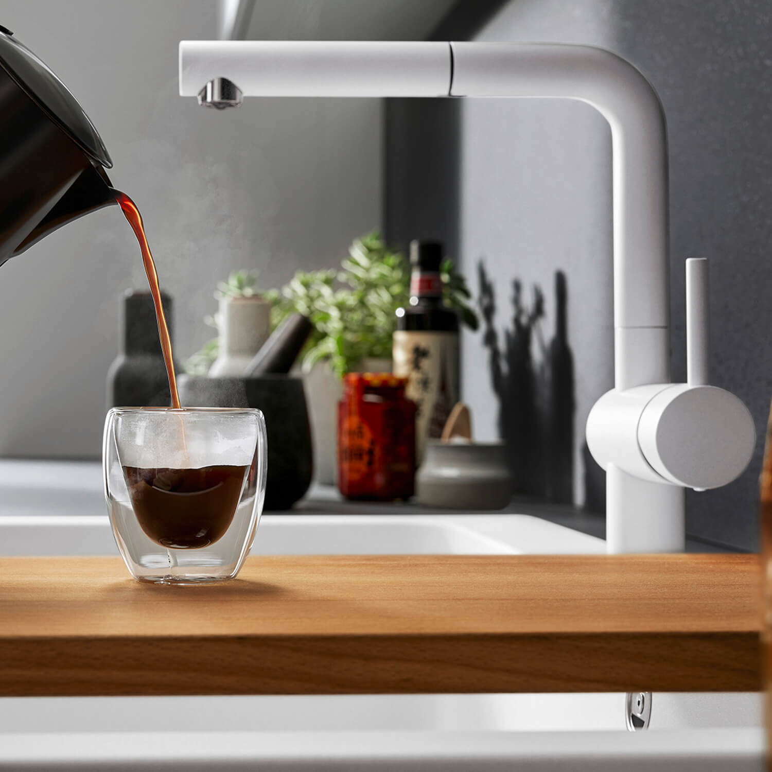 Blanco Linus-S Vario Single Lever Mono Pull Out Kitchen Mixer Tap with Silgranit Matching Finish