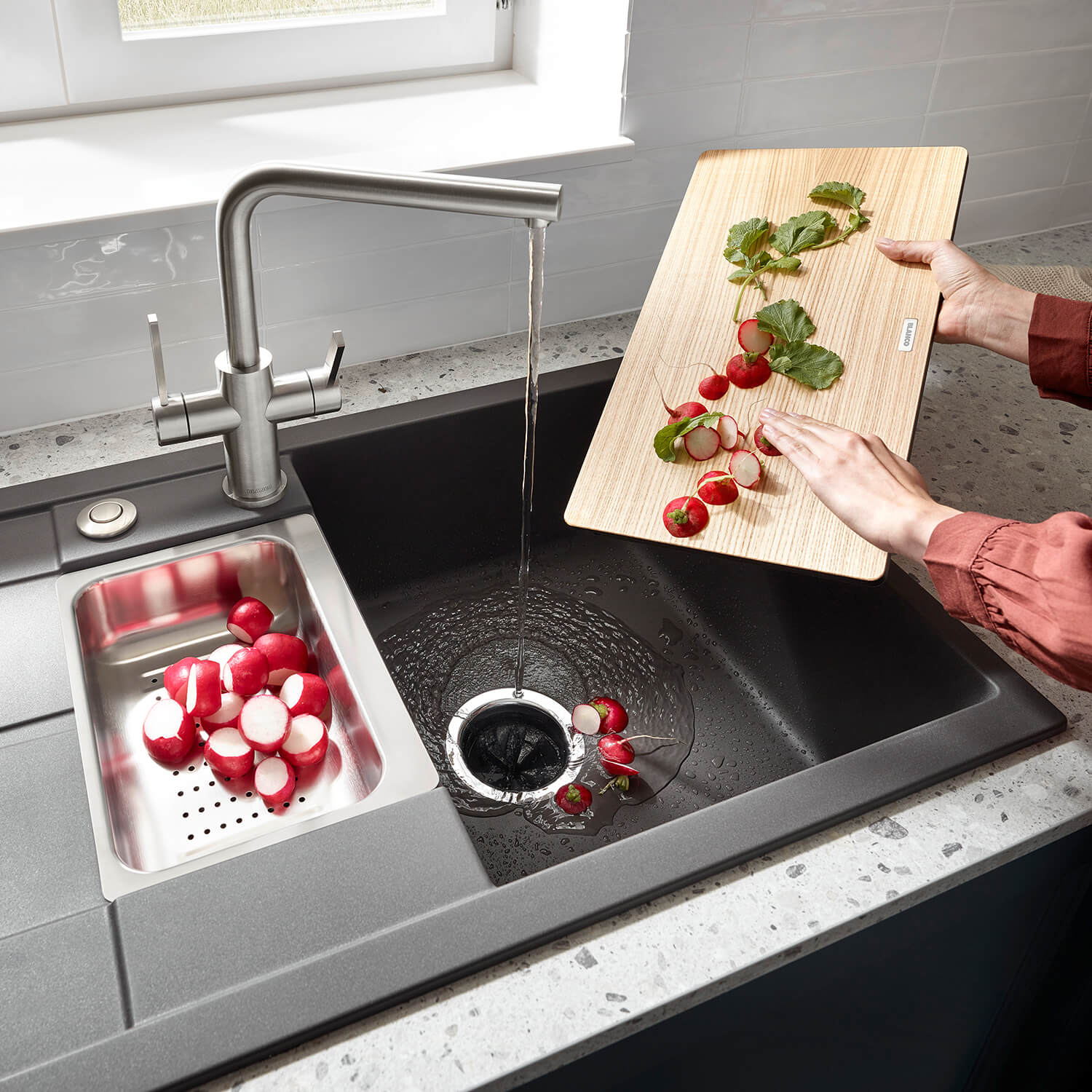 Blanco Lanora Eco Cold Start WRAS Approved Brushed Stainless Steel Mono Kitchen Mixer Tap