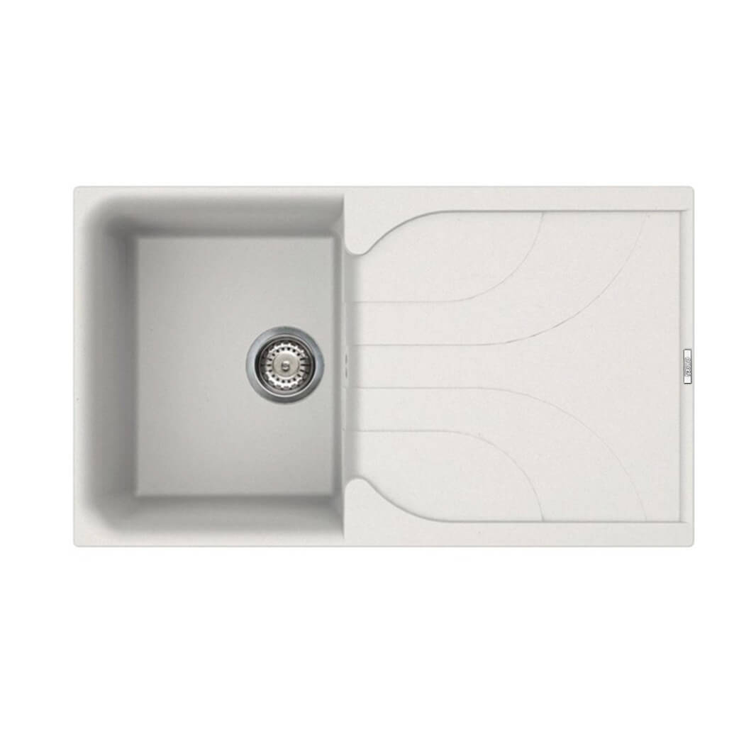 Reginox Ego Compact Single Bowl Kitchen Sink with Reversible Drainer & Waste Kit - 860 x 500mm