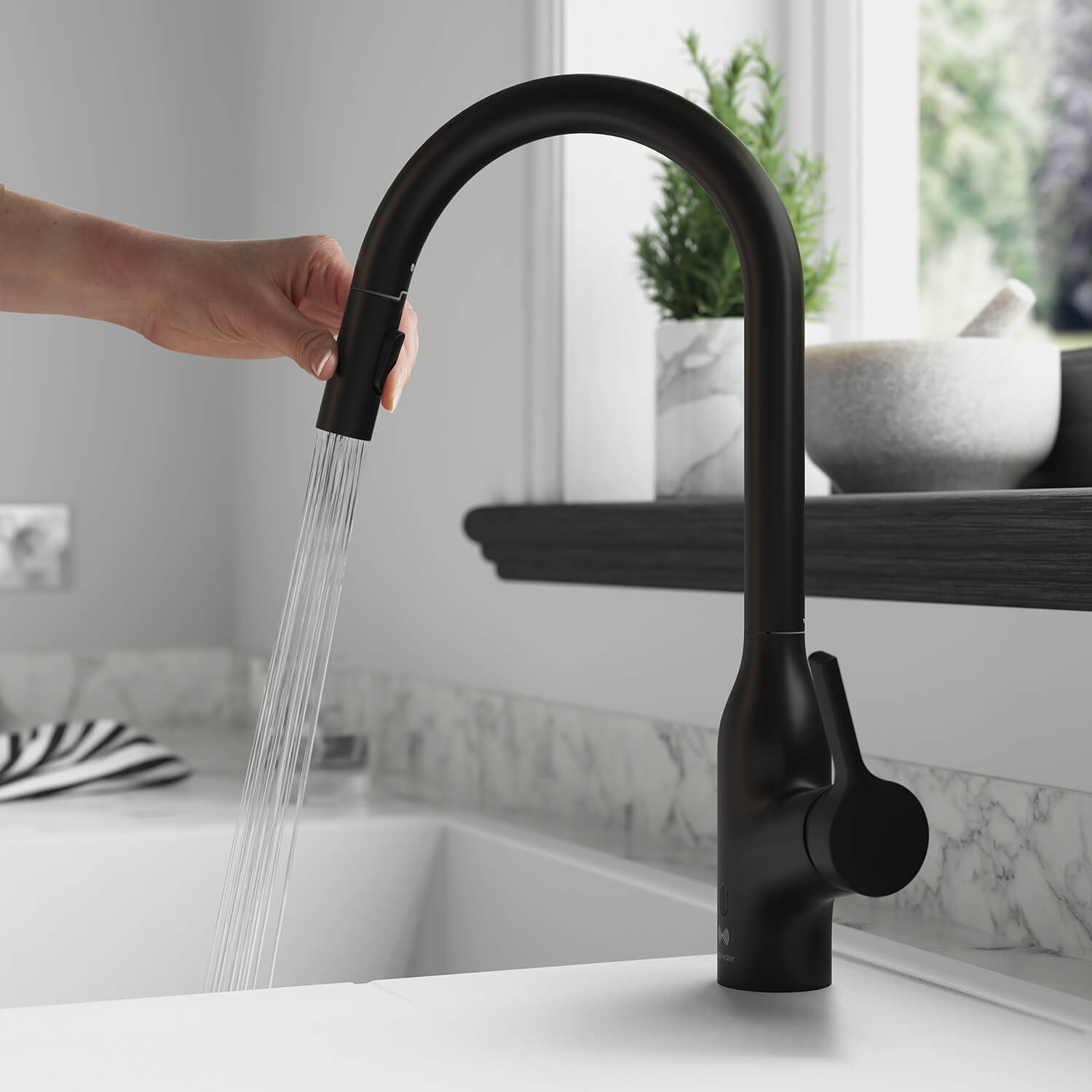 Clearwater Amelio Single Lever Touch-Free Sensor Kitchen Mixer Tap with Pull Out Spray