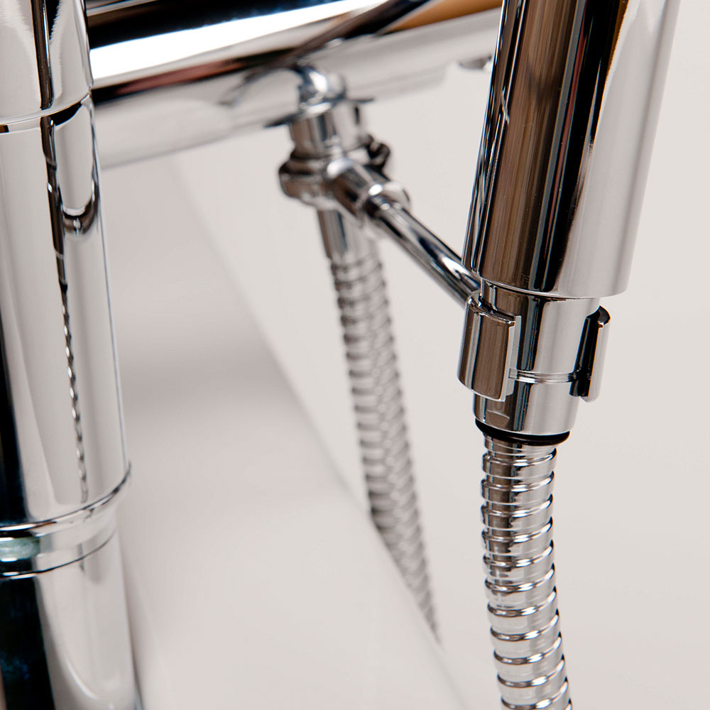 Universal Tap-Mounted Shower Handset Holder for Bath Shower Mixer Taps - Round