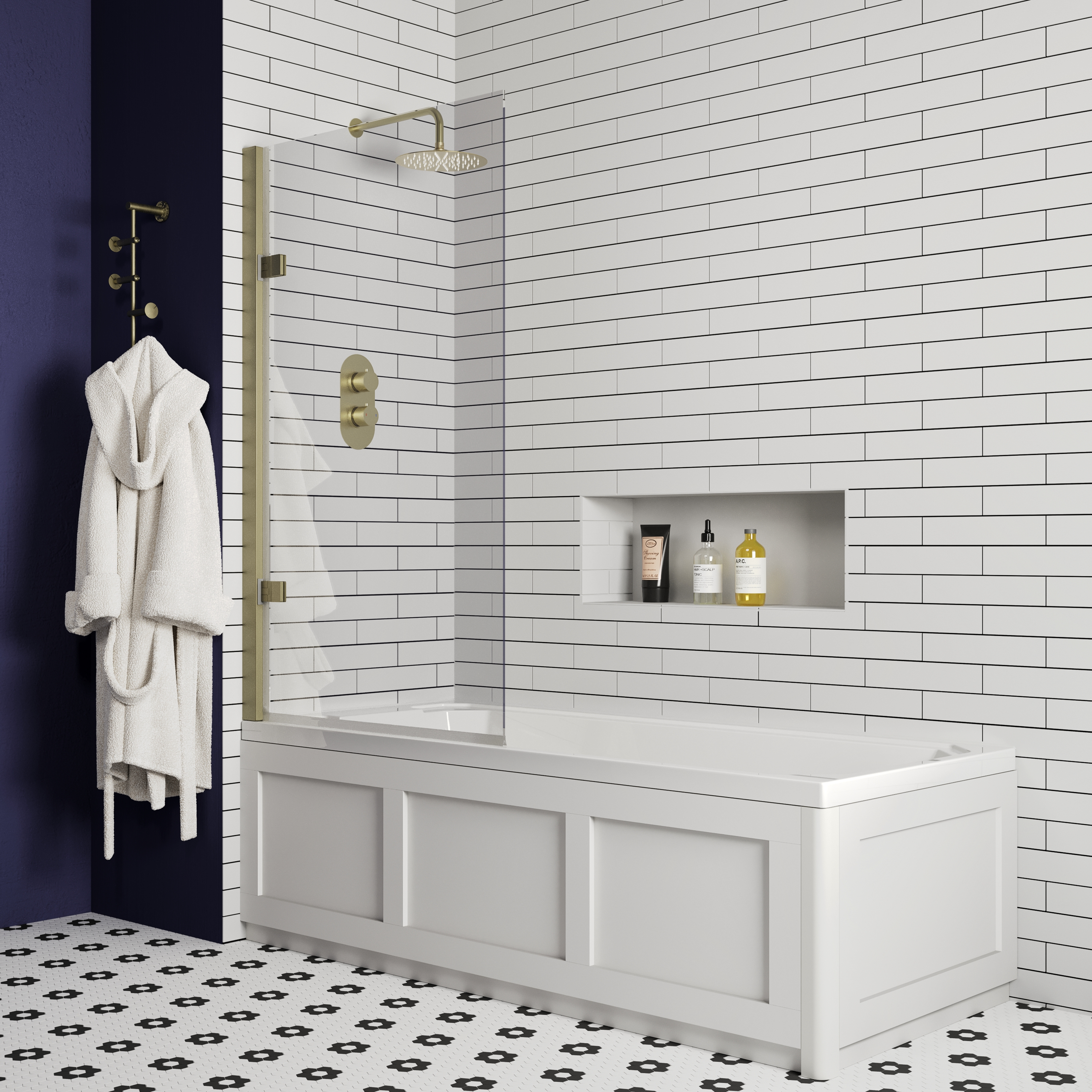 Butler & Rose Art Deco Shower Bath & Shower Screen