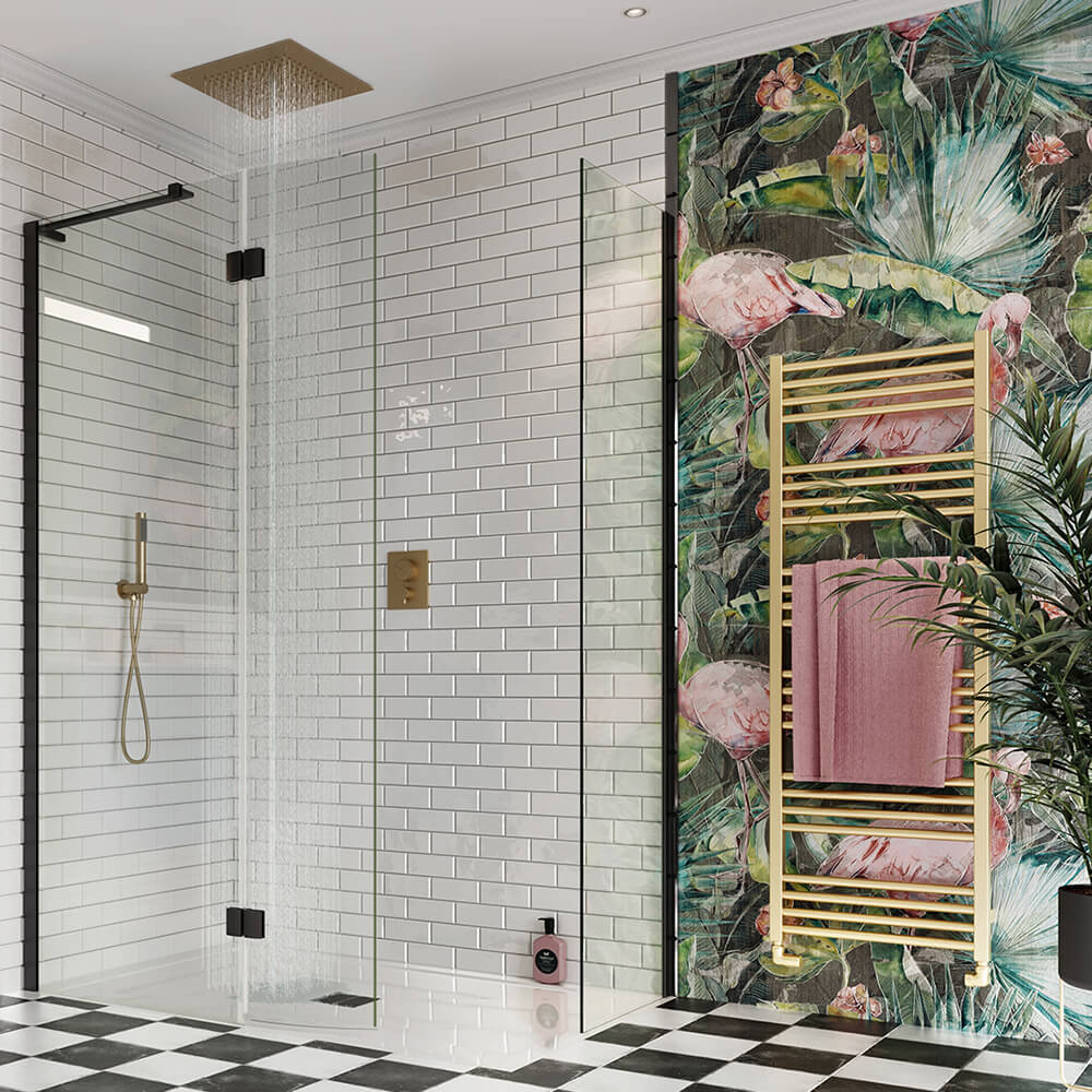 Crosswater MPRO Brushed Brass Heated Towel Rail