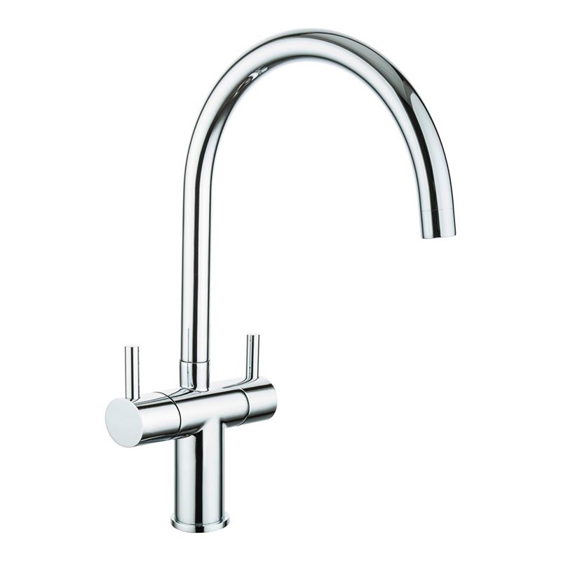 Butler & Rose 1.5 Bowl Ceramic Kitchen Sink and Vellamo Caspian Dual Lever Mono Kitchen Mixer
