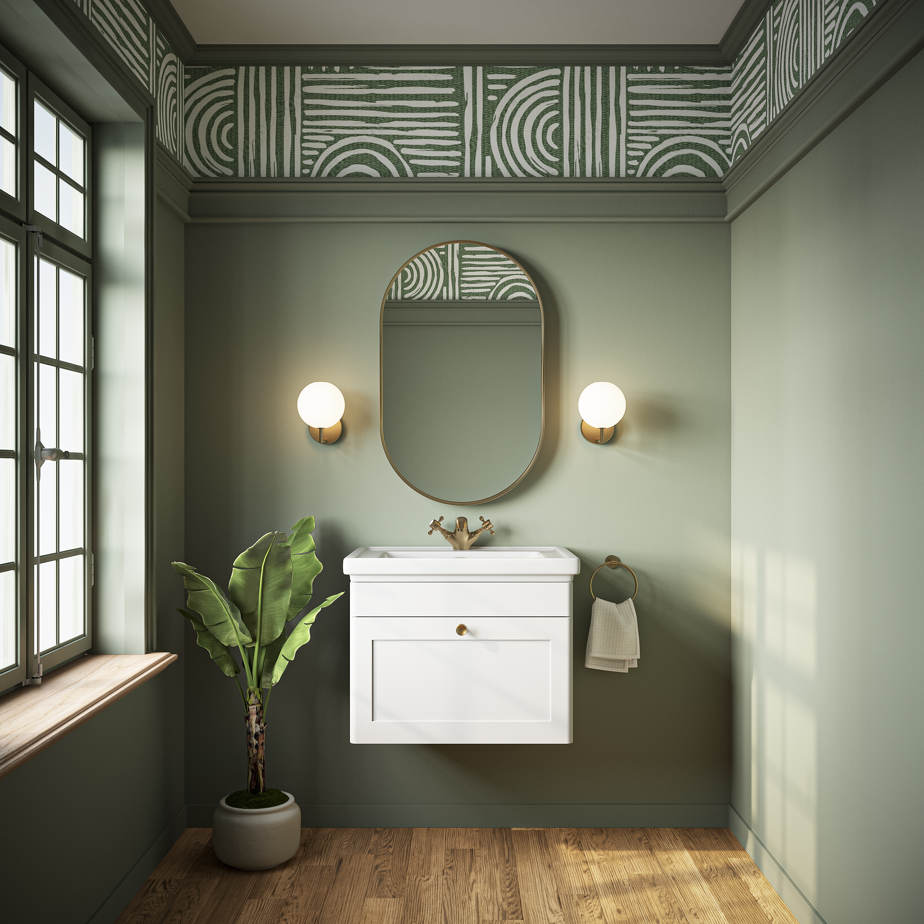 Butler & Rose Ophelia 600mm Wall Mounted 1 Drawer Vanity Unit & Basin