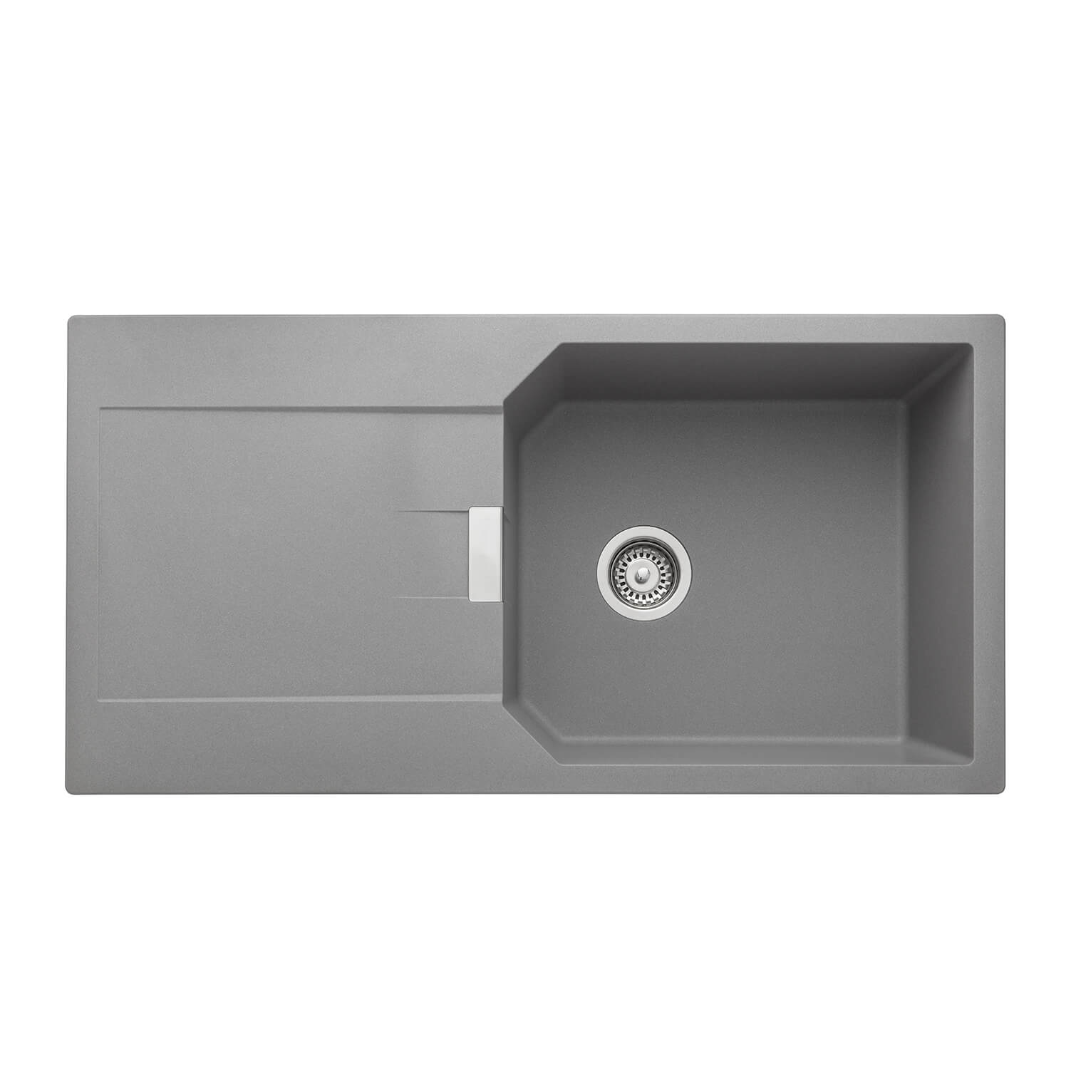 Rangemaster Mayon Large 1 Bowl Igneous Granite Kit Kitchen Sink & Waste Kit with Reversible Drainer - 1000 x 510mm