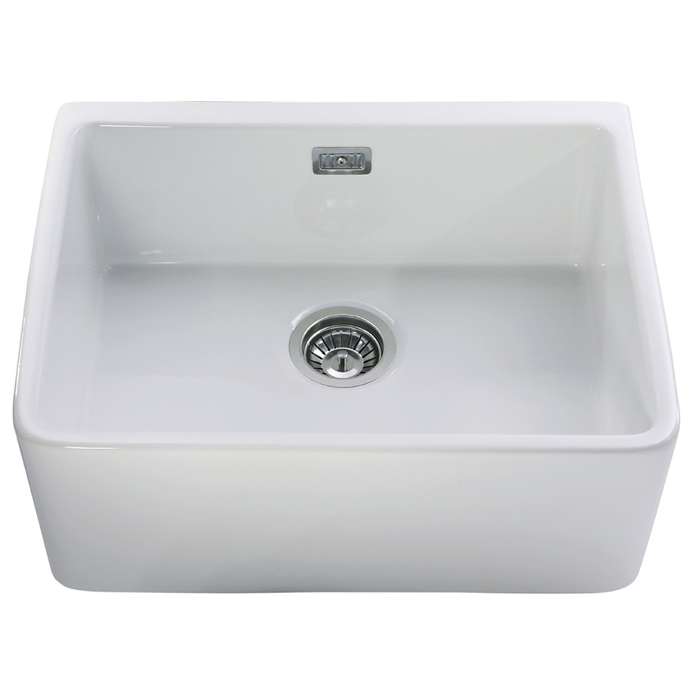 RAK Gourmet 2 Ceramic Fireclay Large Belfast Kitchen Sink with Waste - 595 x 475mm