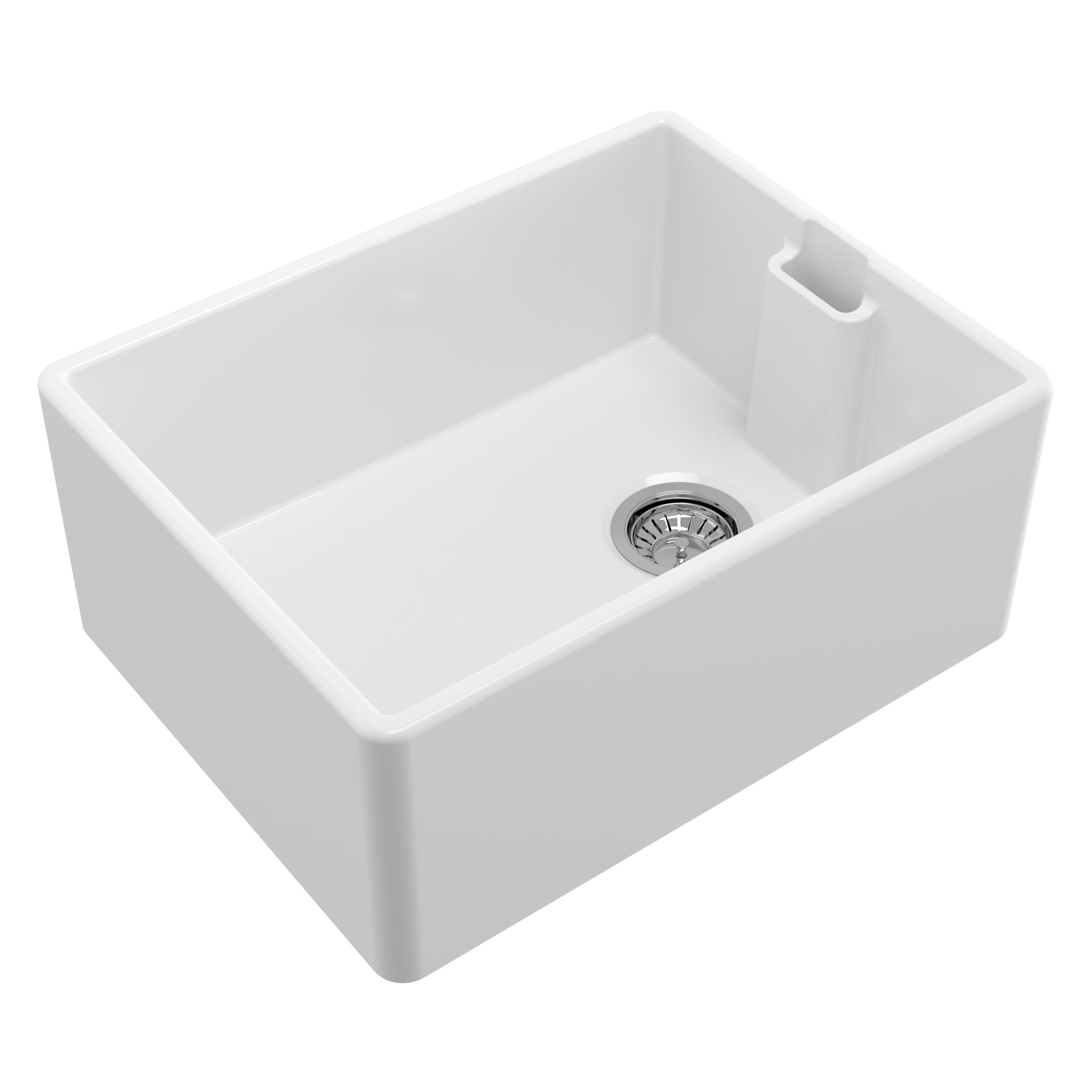 Reginox Contemporary White Ceramic Belfast Kitchen Sink - 595 x 455mm