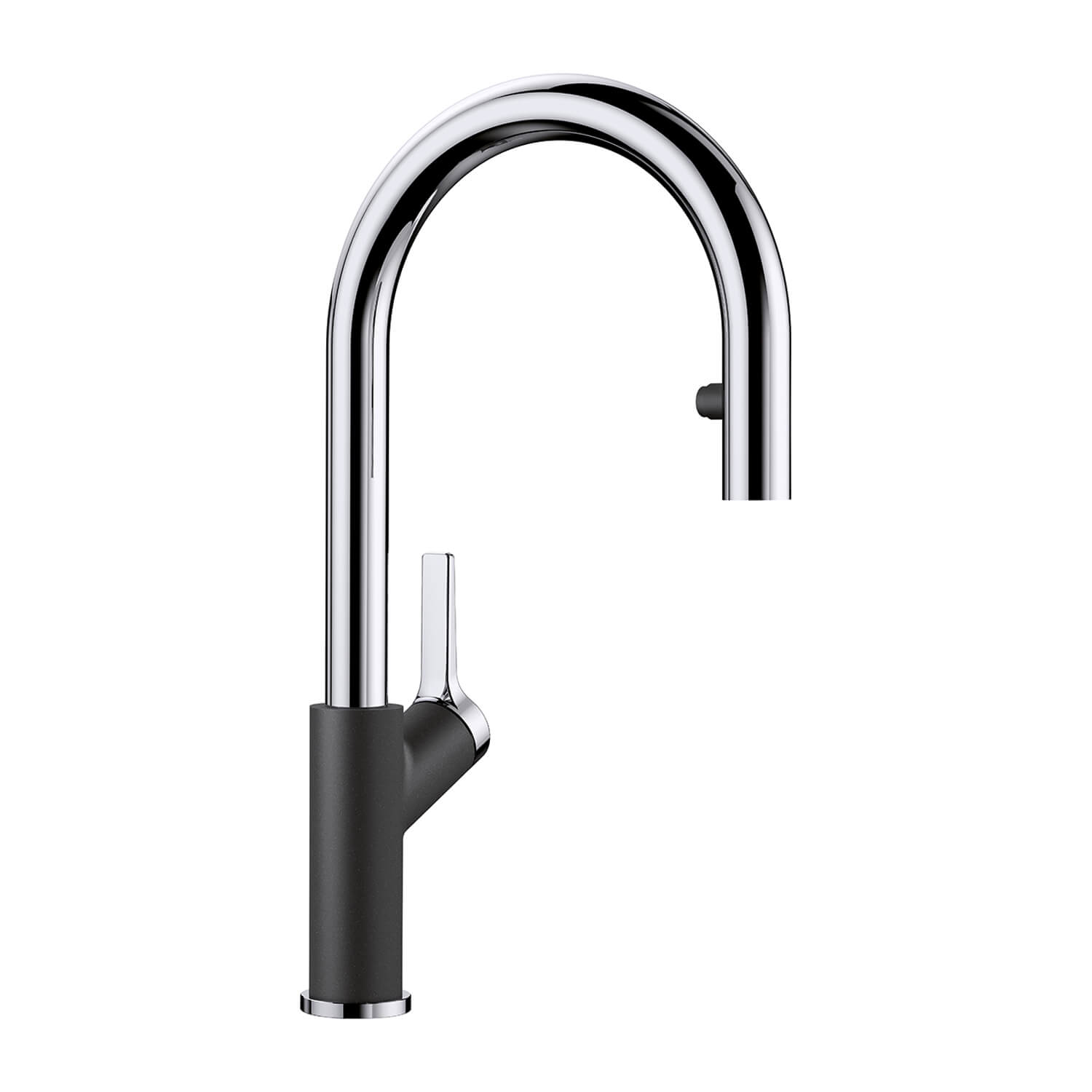 Blanco Carena-S Vario Single Lever Chrome Pull Out Kitchen Mixer Spray Tap with Silgranit Matching Finish