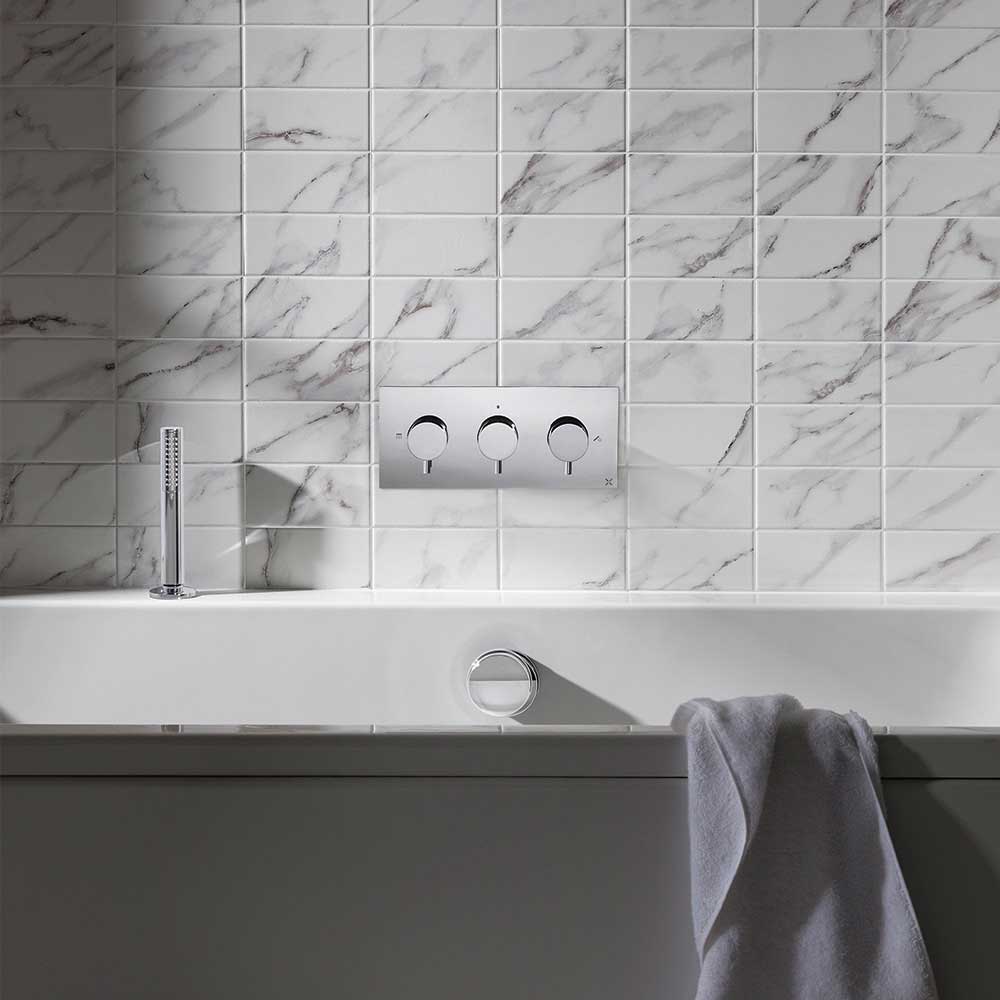 Crosswater MPRO 2 Outlet Concealed Thermostatic Shower Valve (3 Handles)