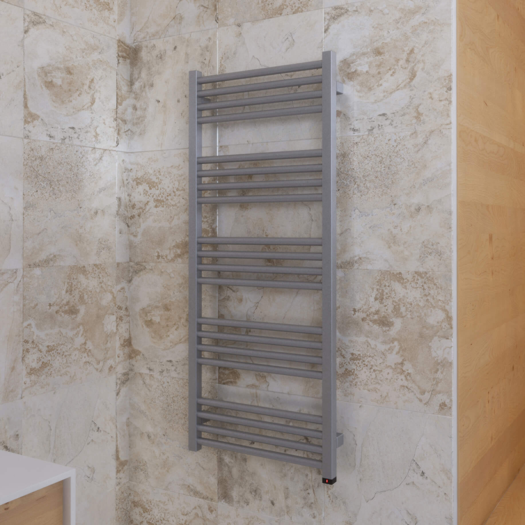 Terma Fiona One Electric Heated Towel Rail with Heating Element - Sparkling Gravel - 4 Sizes