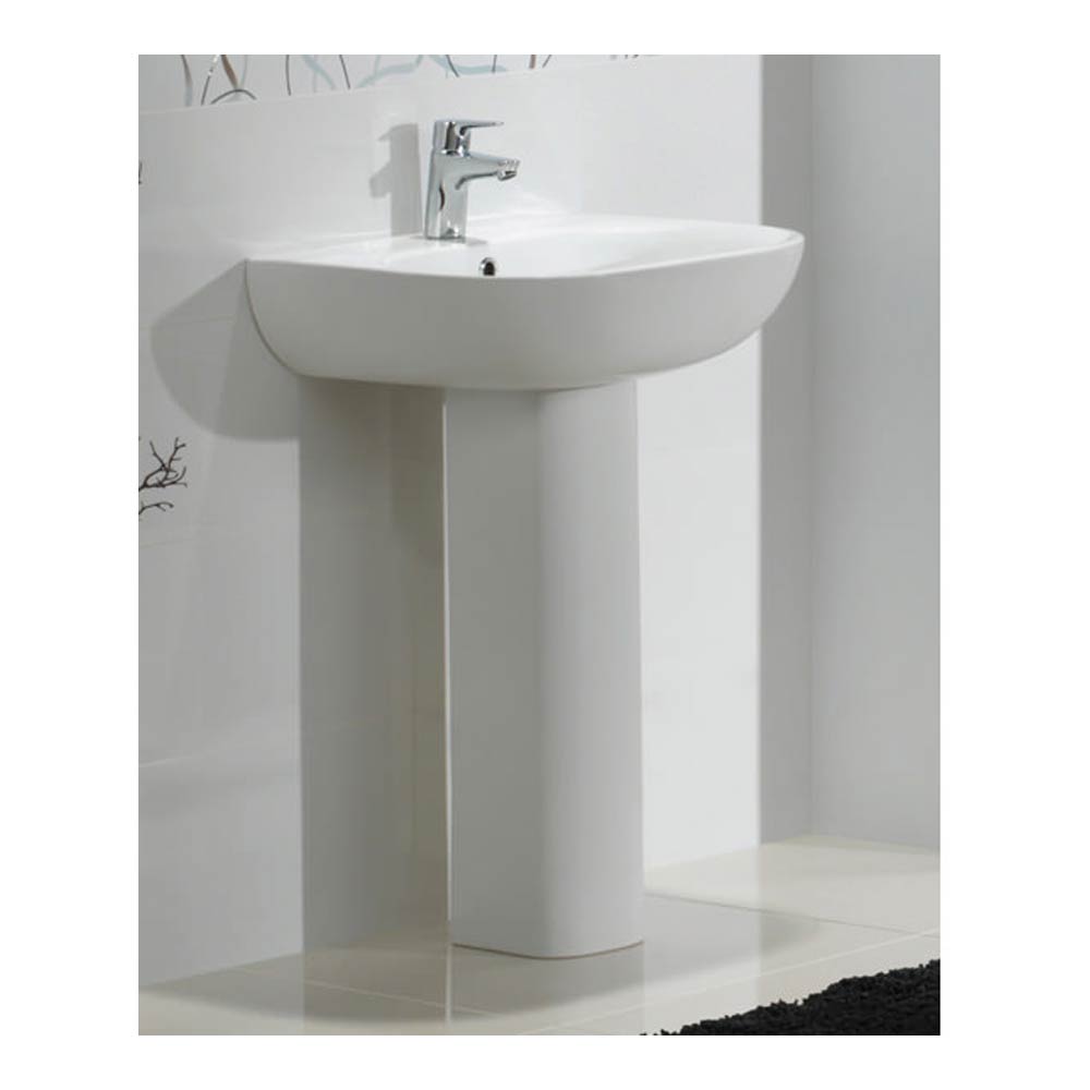 RAK Tonique 550mm 1 Tap Hole Basin with Full Pedestal