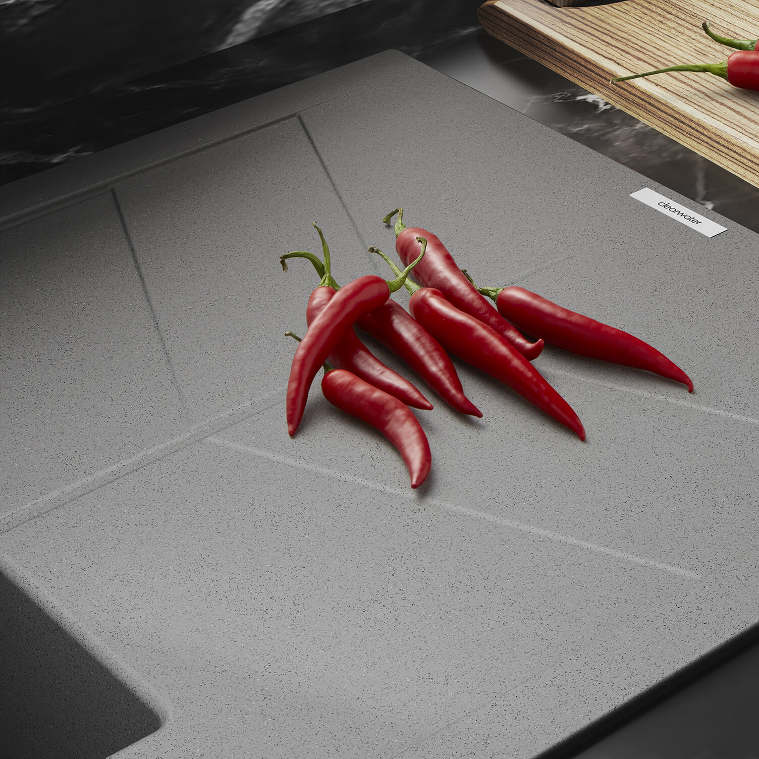Clearwater Rio 1.5 Bowl Granite Composite Sink & Waste with Reversible Drainer - 1000 x 500mm