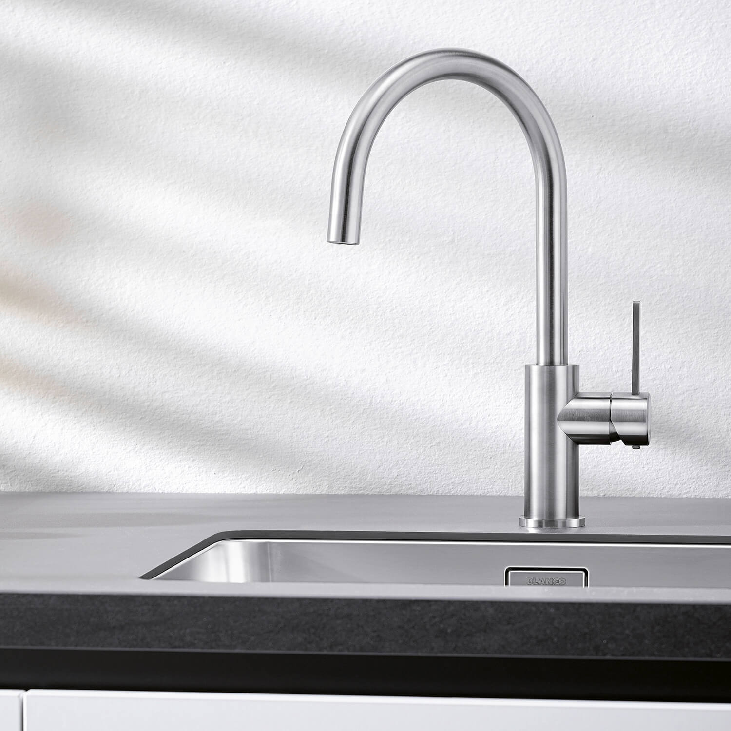 Blanco Candor WRAS Approved Single Lever Brushed Stainless Steel Mono Kitchen Mixer Tap