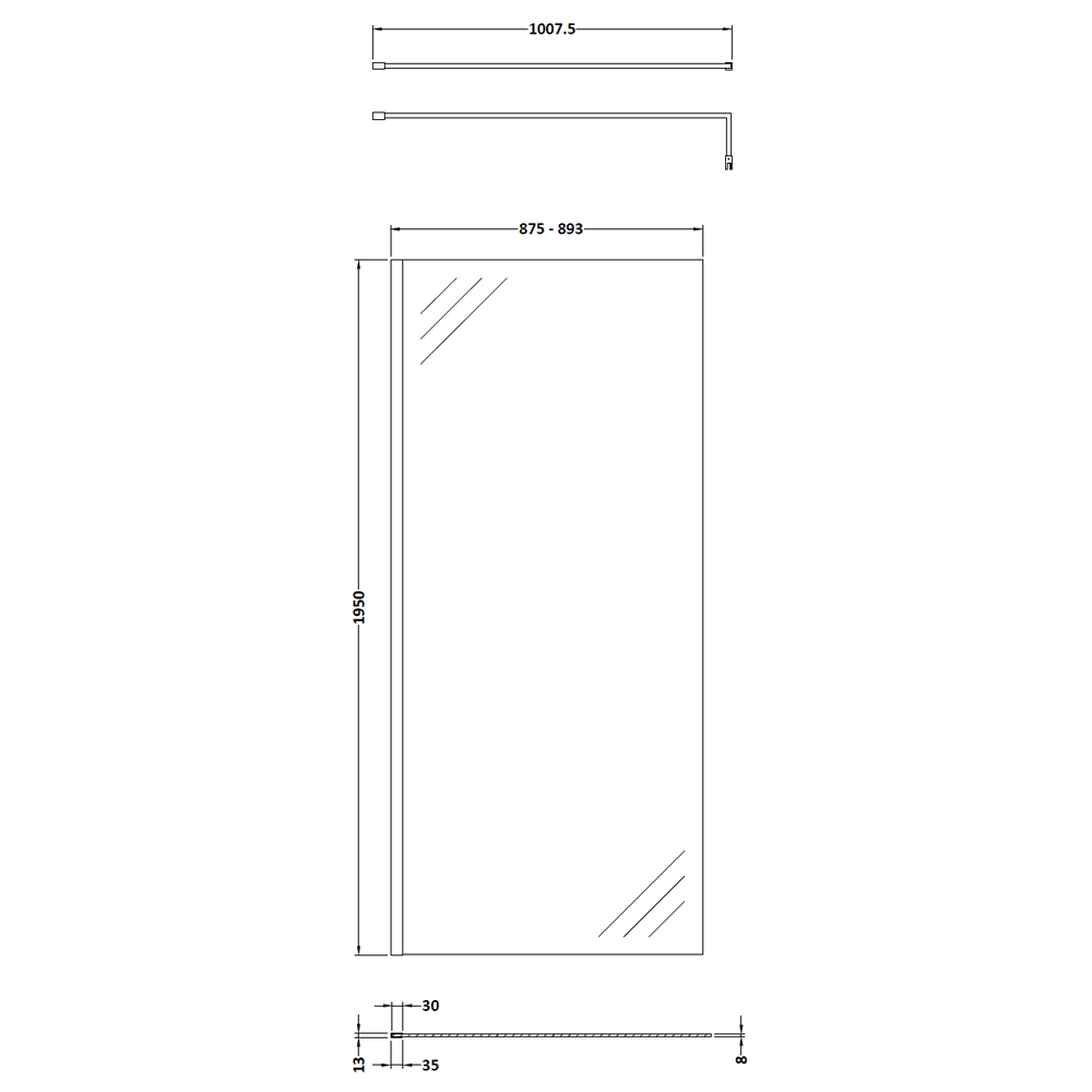 Vellamo 8mm Easy Clean Walk In 2 Panel Pack